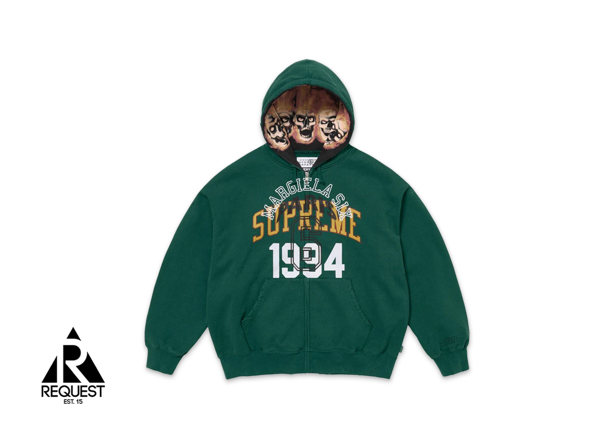 Supreme MM6 Maison Margiela Zip Up Hooded Sweatshirt “Dark Green”