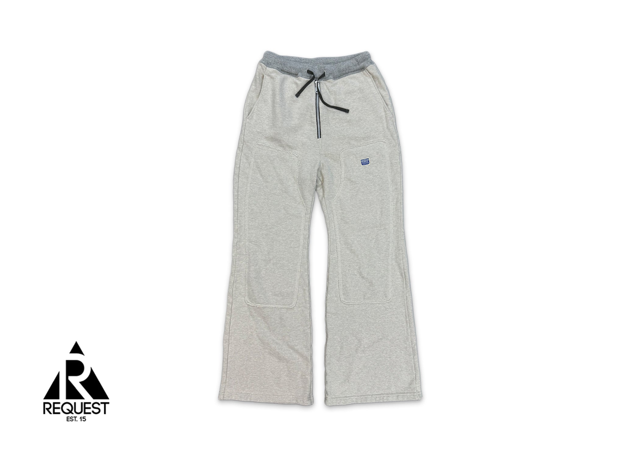 Flared Cotton-Jersey Double Knee Sweatpants "Beige"