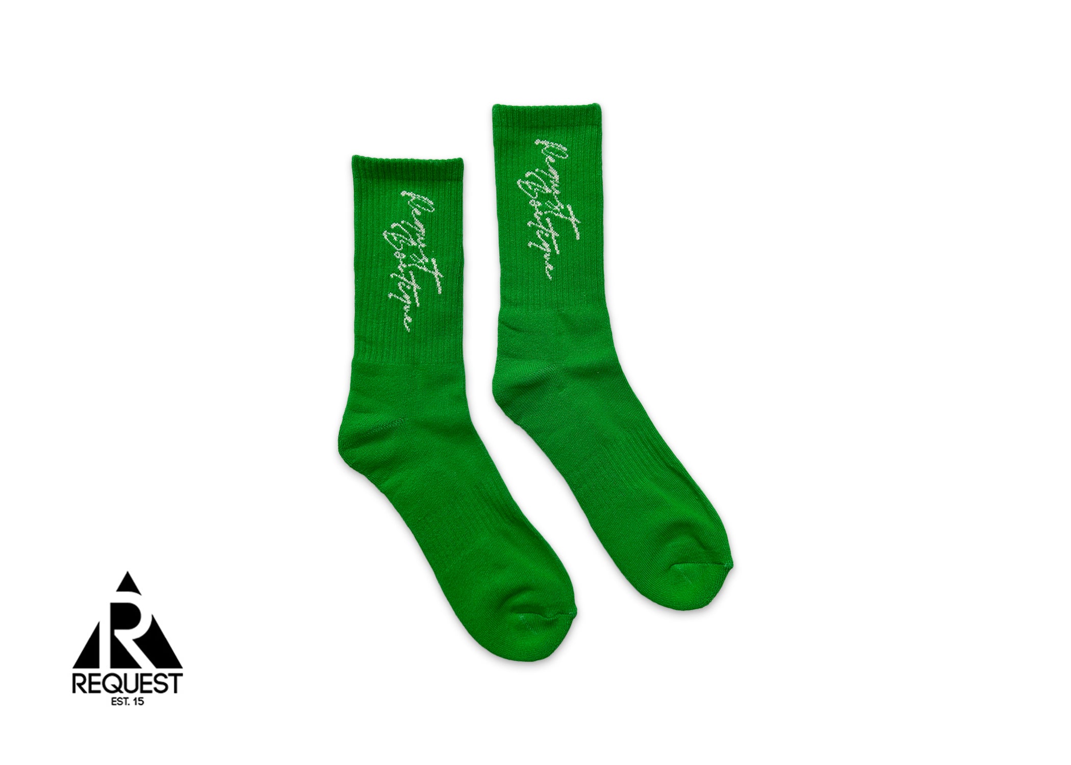 Request Vertical Script Socks "Viper Green"