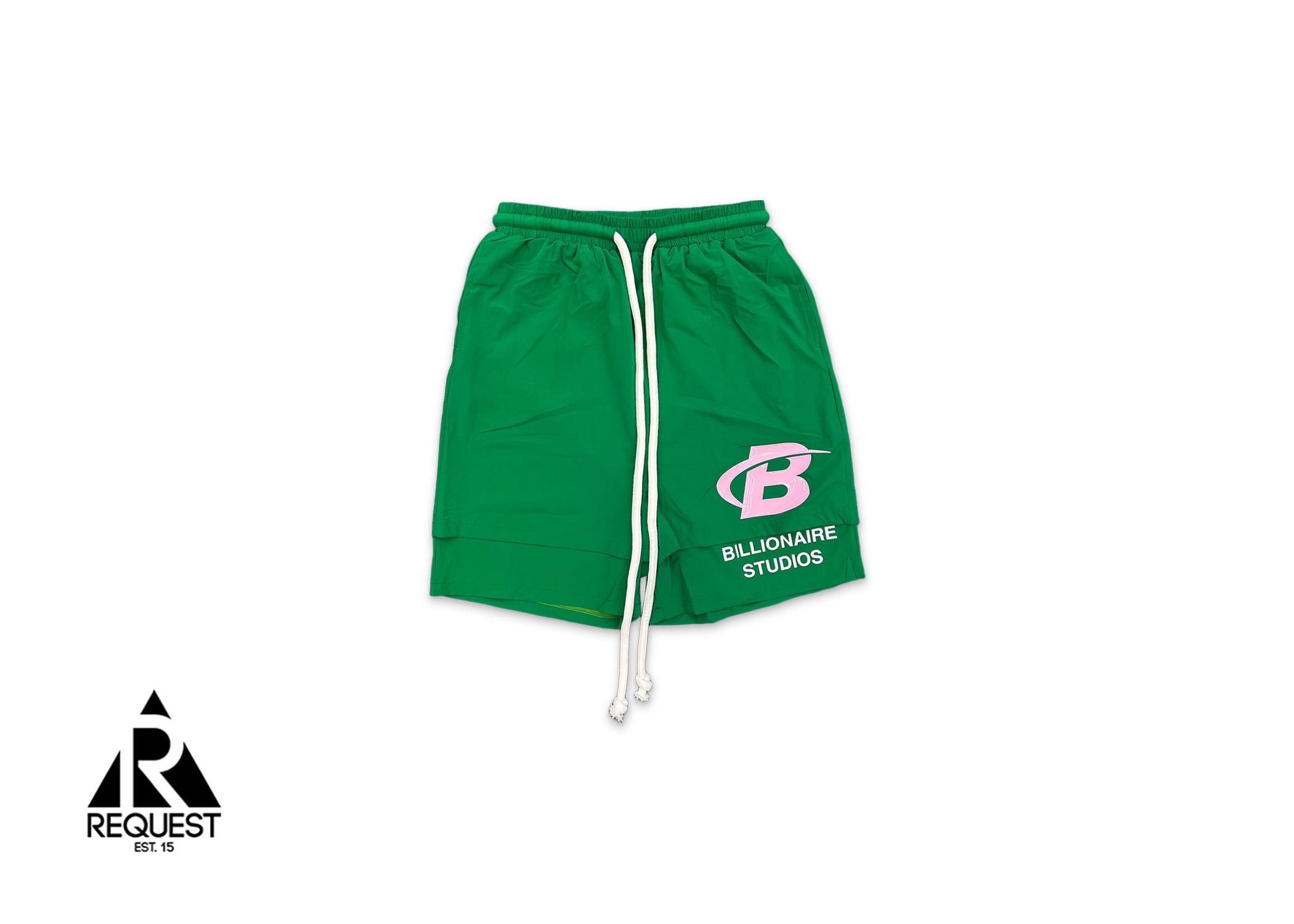 B-Net Double Layer Nylon Shorts "Green/Pink"