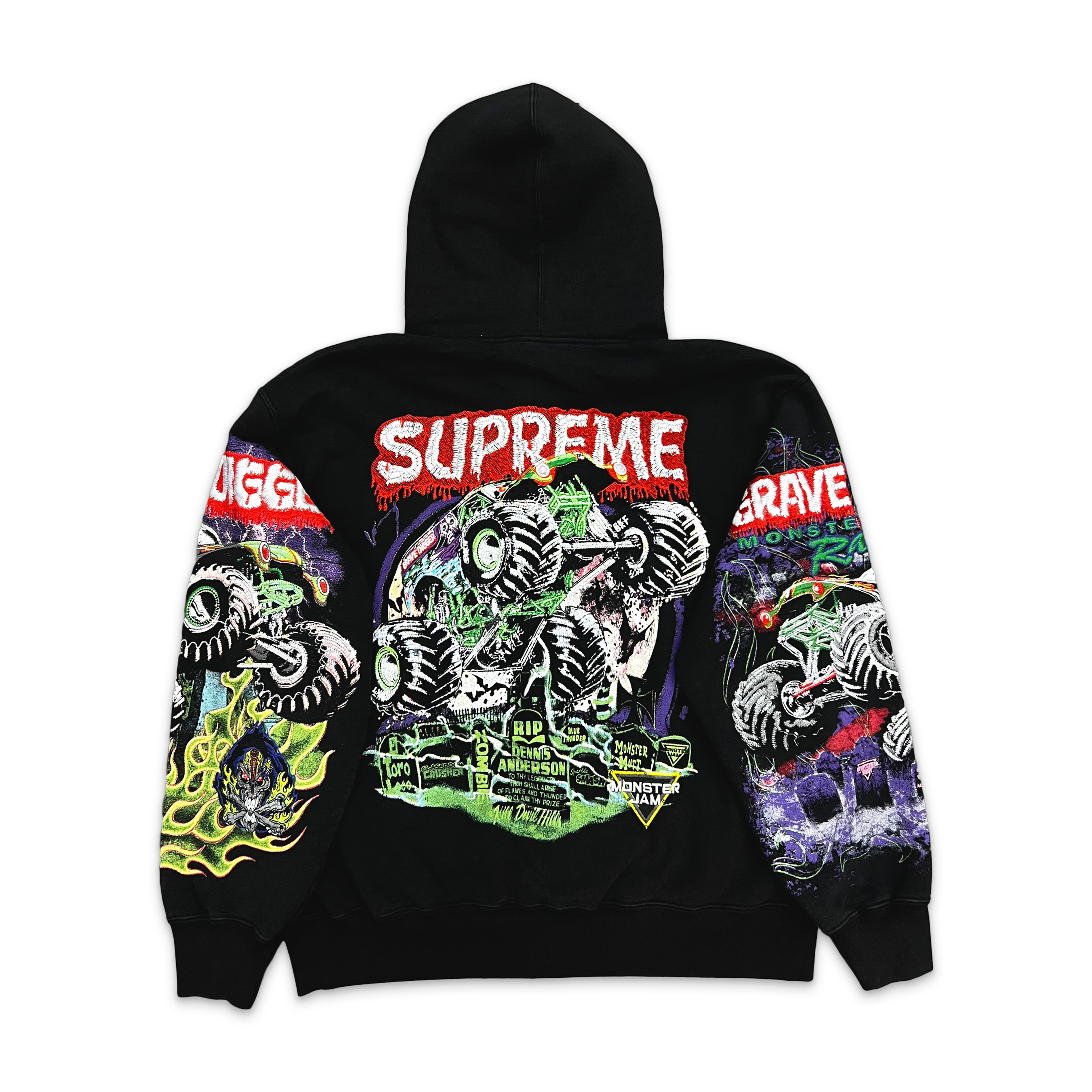 Monster Jam Grave Digger Zip Up Hooded Sweatshirt "Black" (SS26)