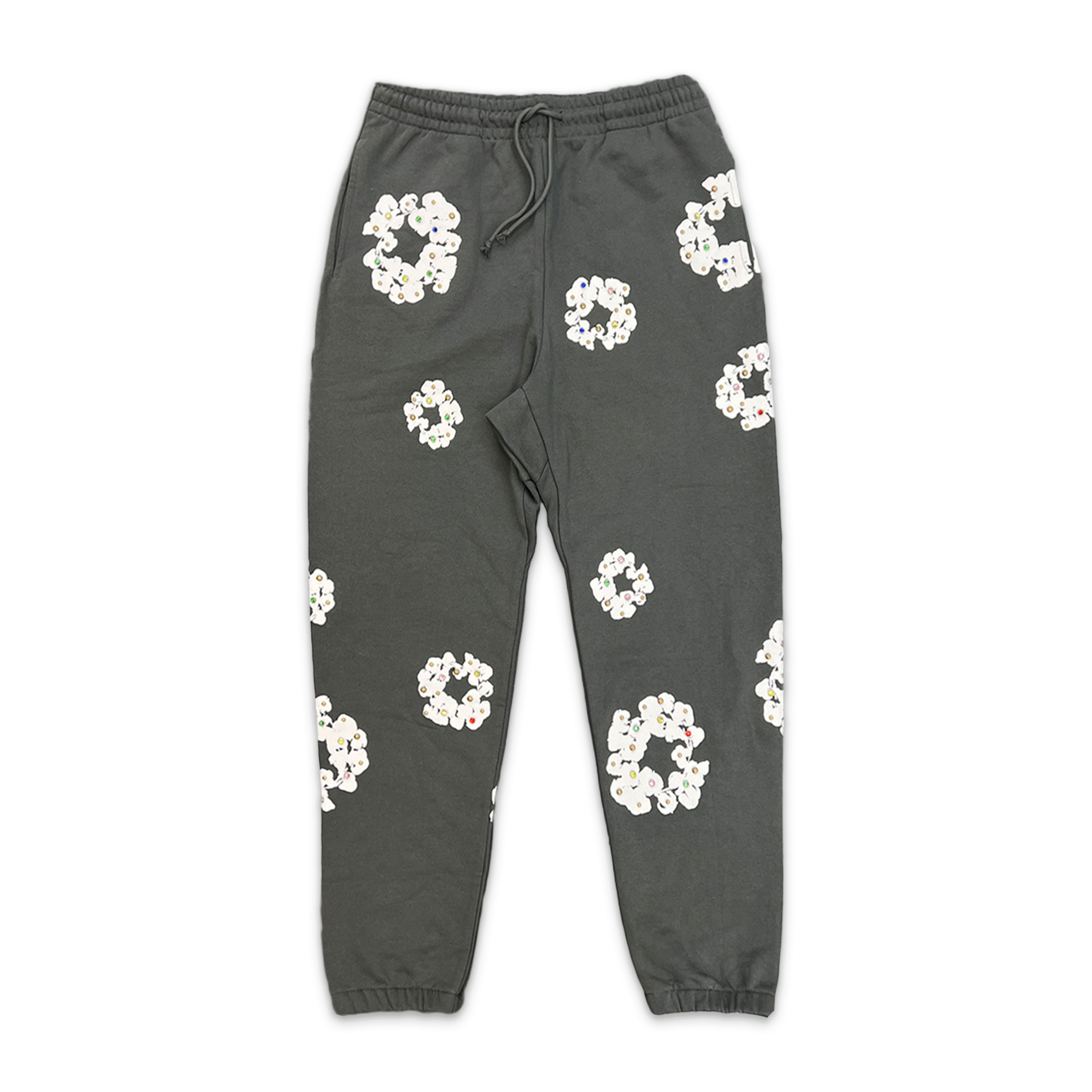 Rhinestone Wreath Sweatpants "Vintage Black"