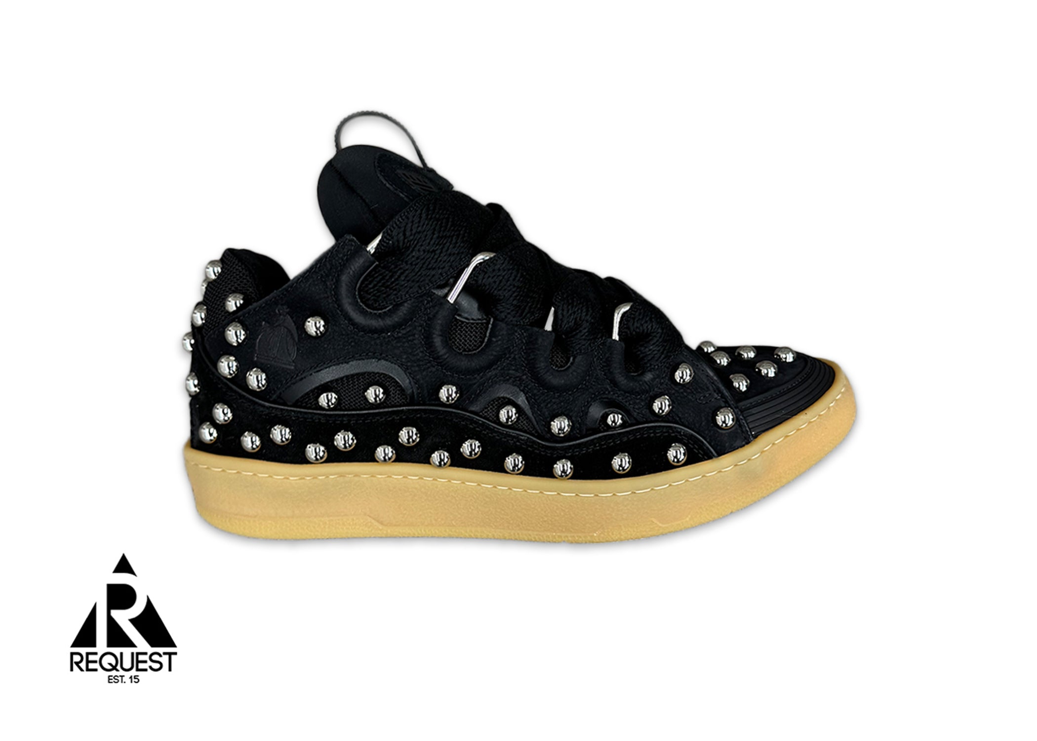 Studded Curb Sneaker "Black"