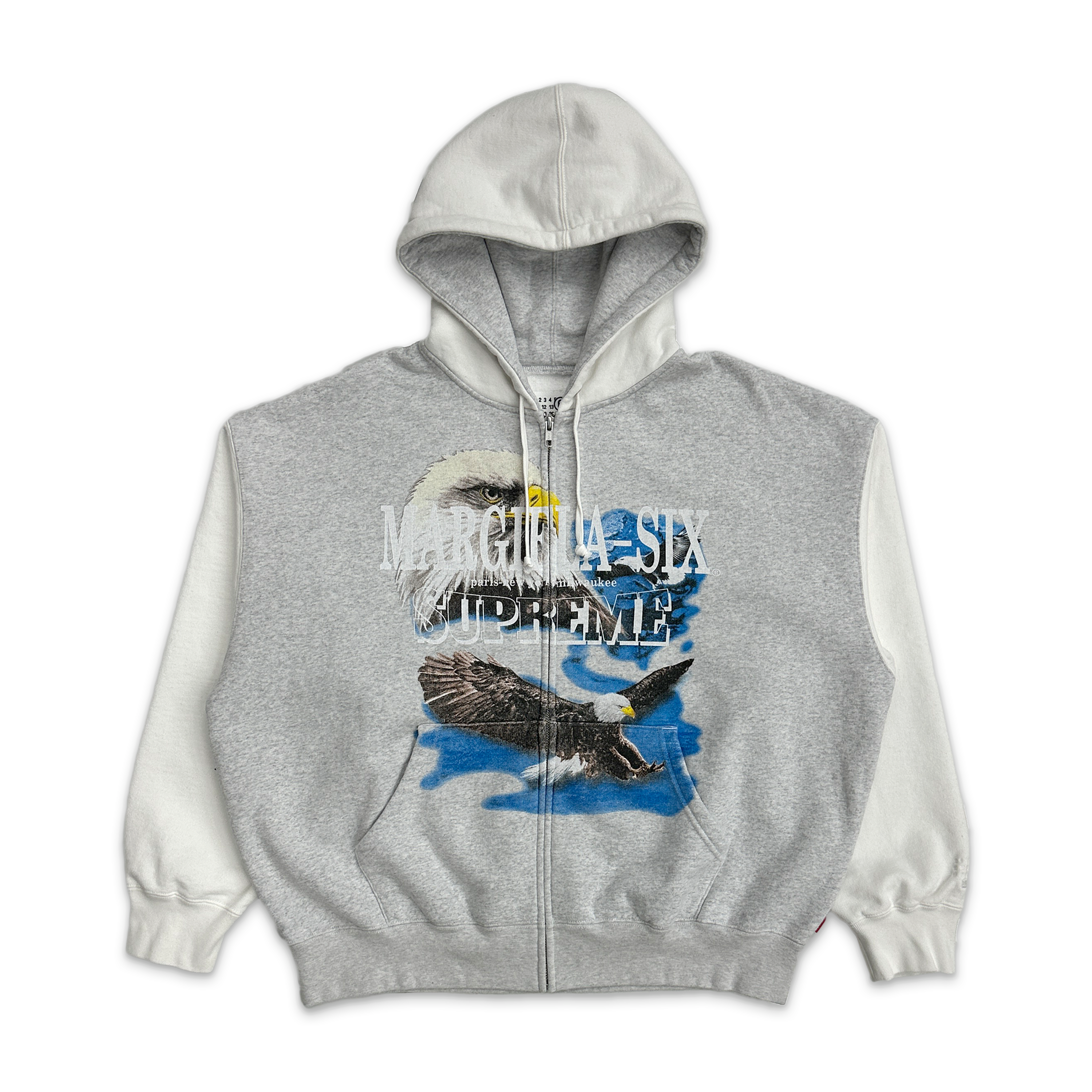 Supreme, MM6 Maison Margiela Eagle Zip Up Hooded Sweatshirt “Ash Grey/White" SS26