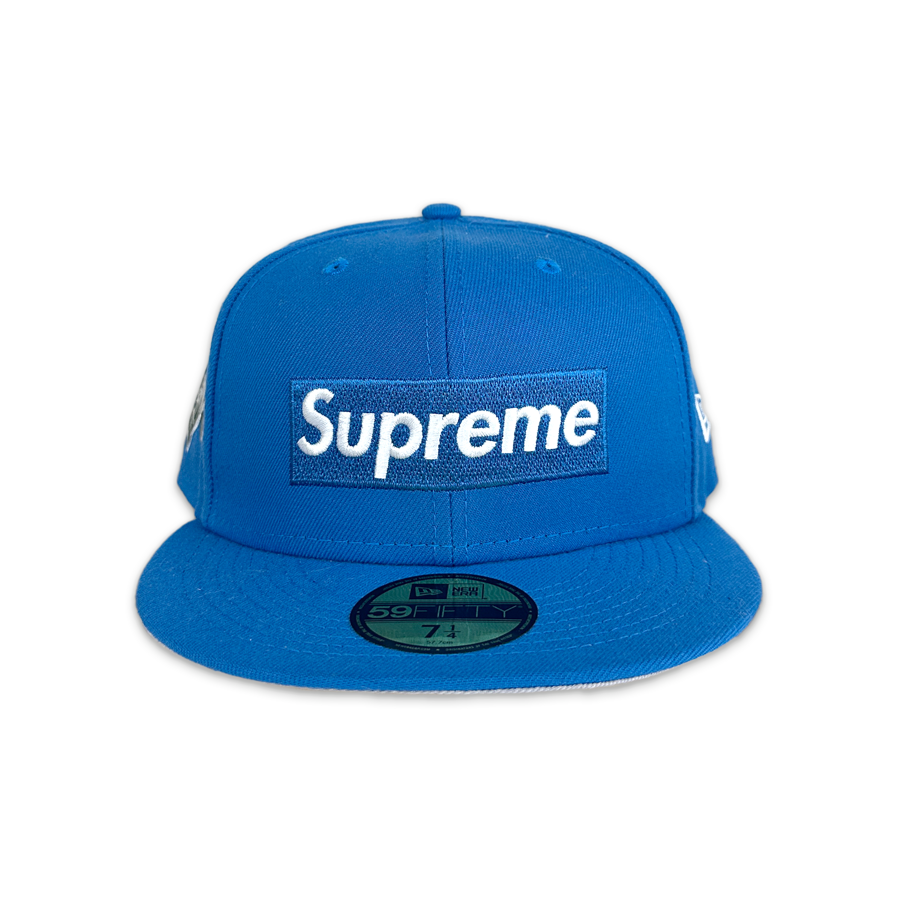 Supreme, Money Box Logo Fitted Hat "Light Blue"