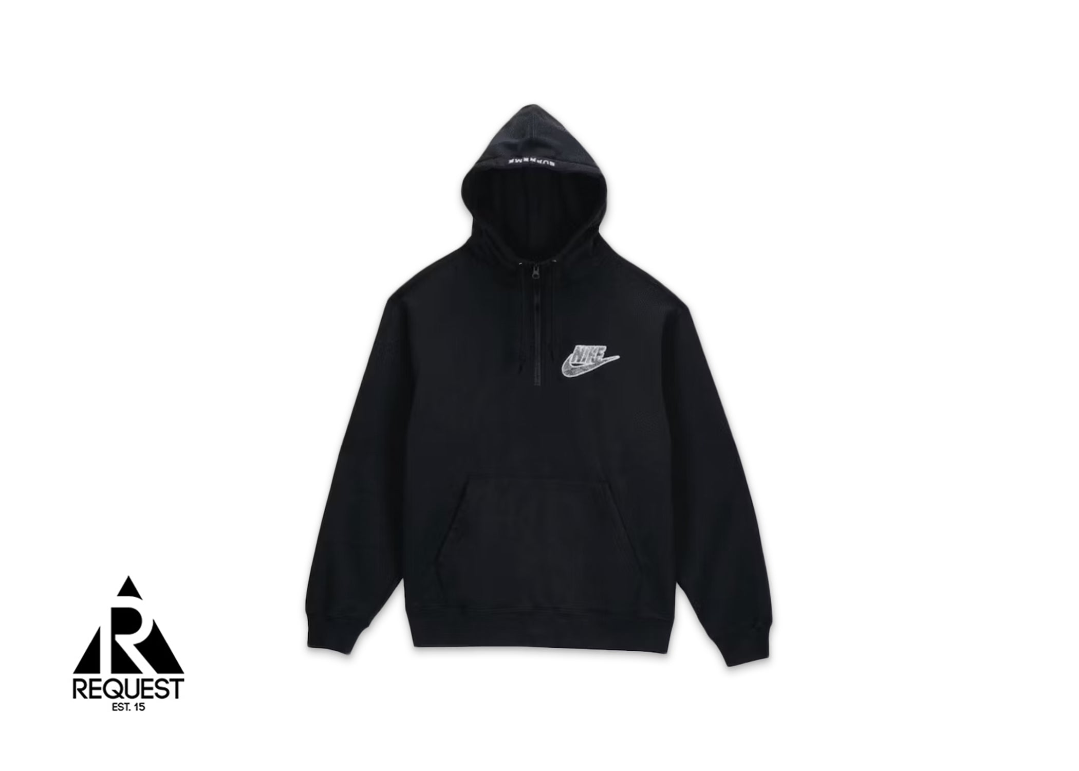 Supreme Nike Half Zip Hooded Sweatshirt "Black"