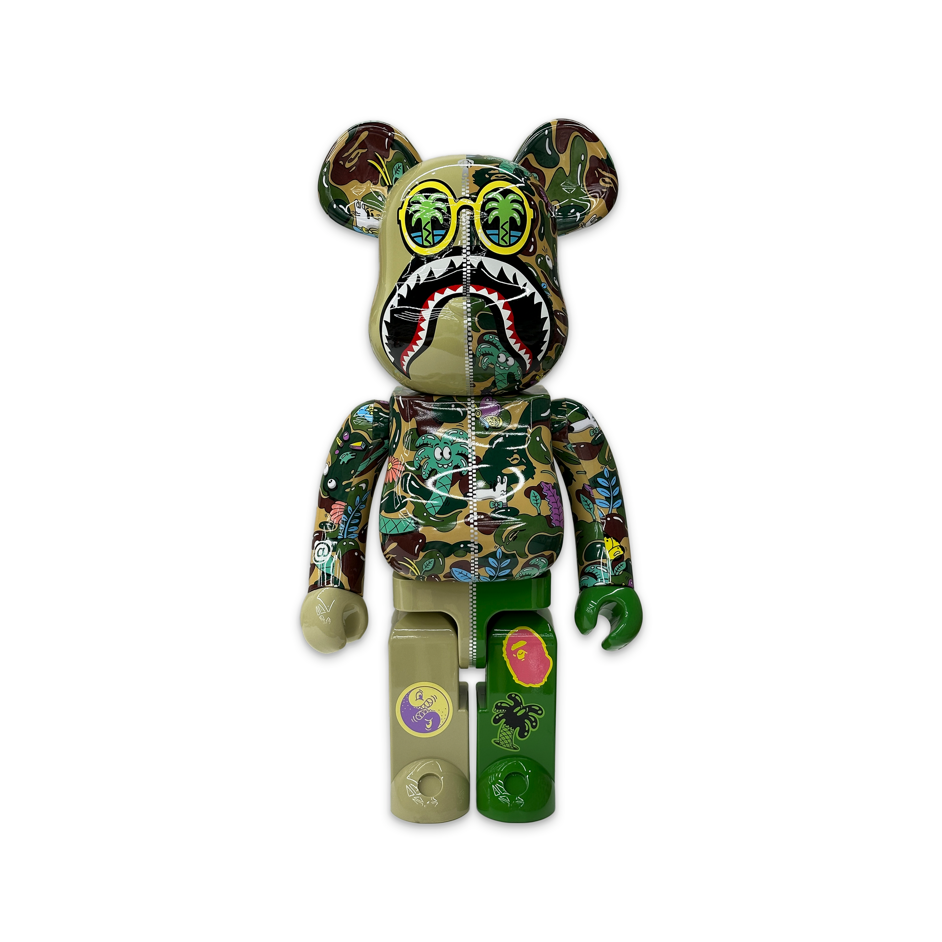 Medicom, Steven Harrington x Bape Shark Bearbrick 1000% "Green Camo"