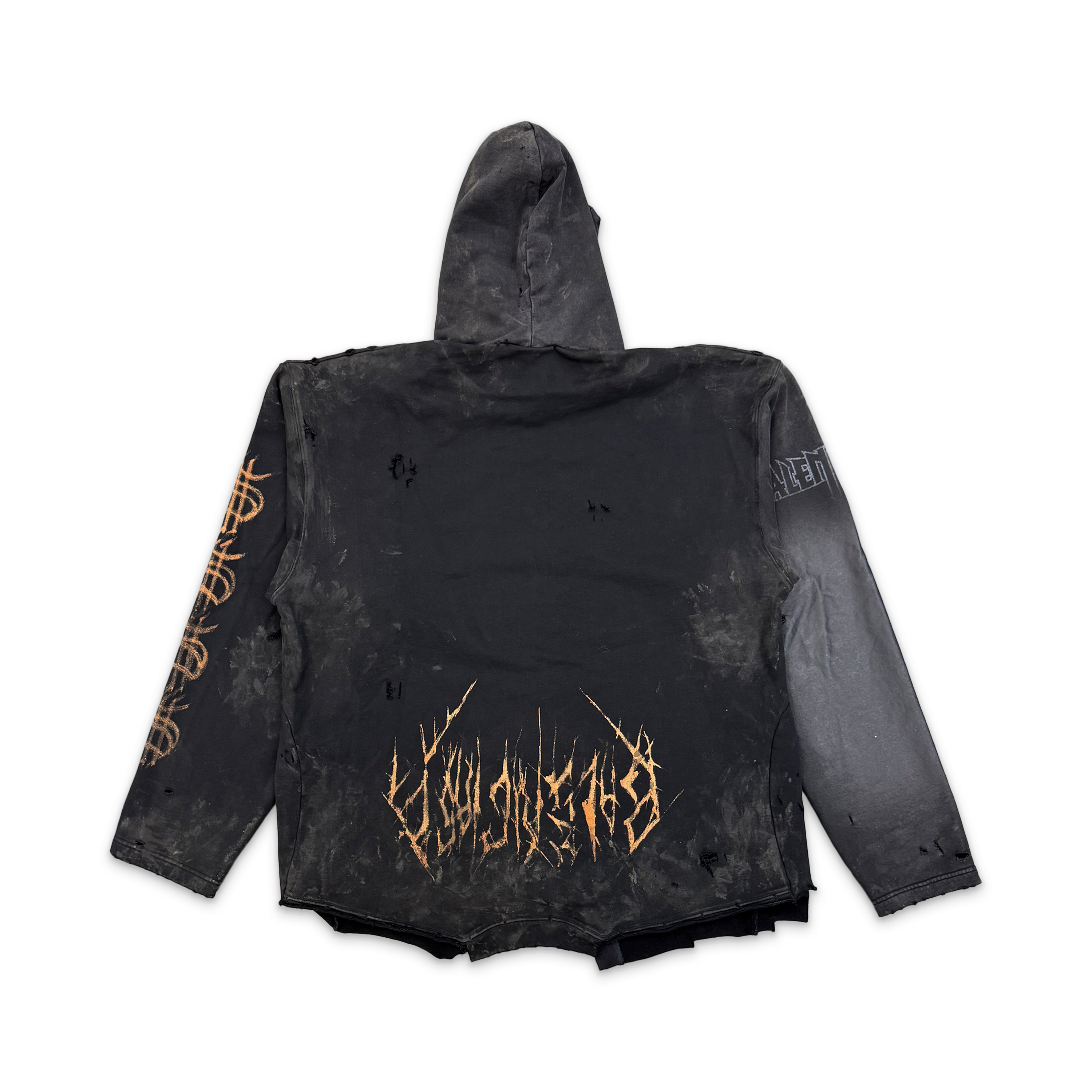 Balenciaga, Moon Upside Down Distressed Oversized Hoodie "Black"