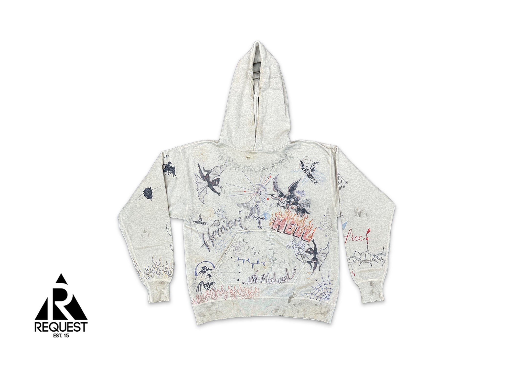 Saint Michael Dr.Woo Graffiti Hoodie “Vintage White”