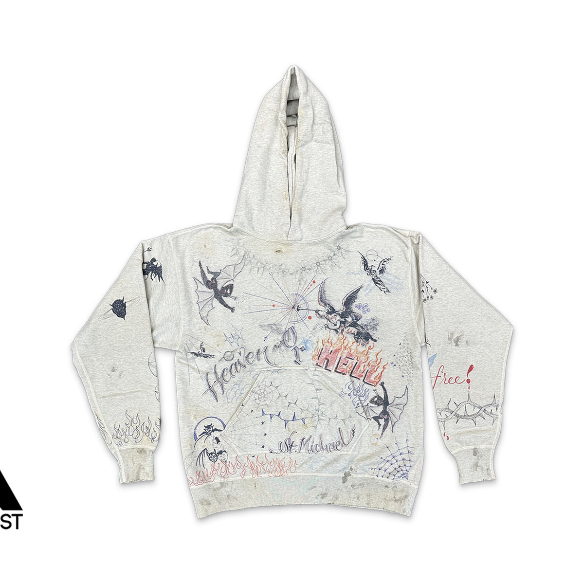 Saint Michael Dr.Woo Graffiti Hoodie “Vintage White” | Request