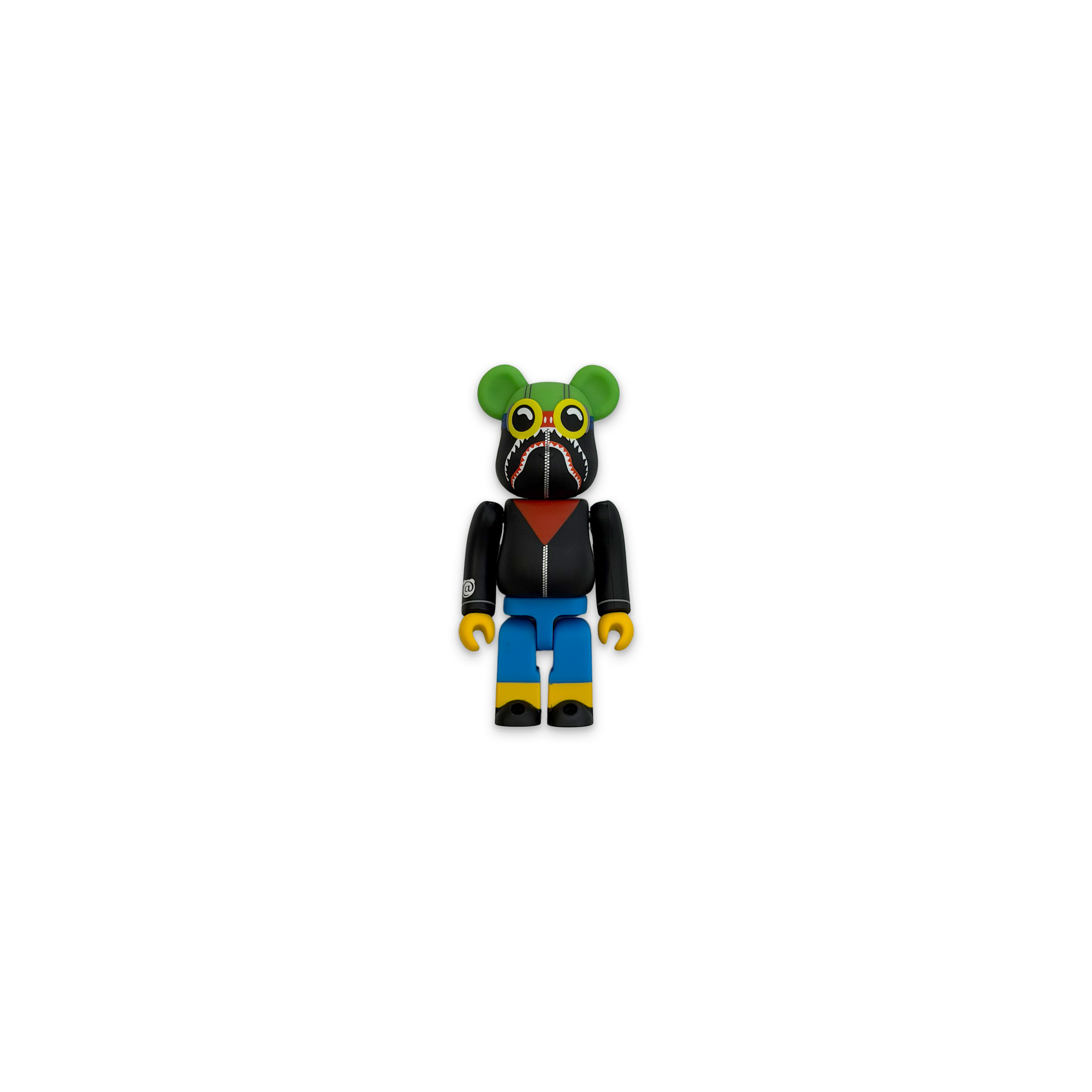 Bape x Hebru Brantley Flyboy Shark 100% Bearbrick "Black Multicolor"