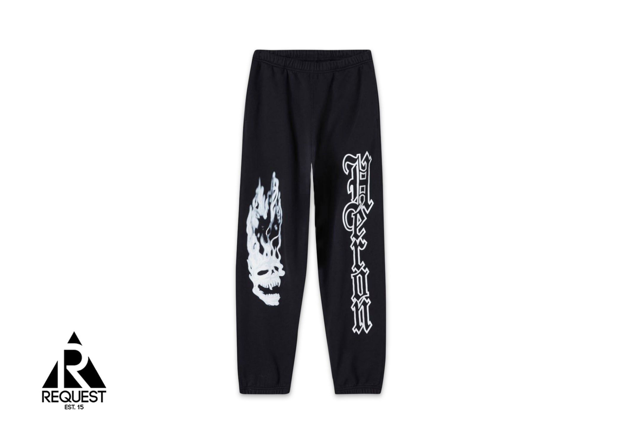 Heron Preston Flaming Skull Sweatpants "Black/White"