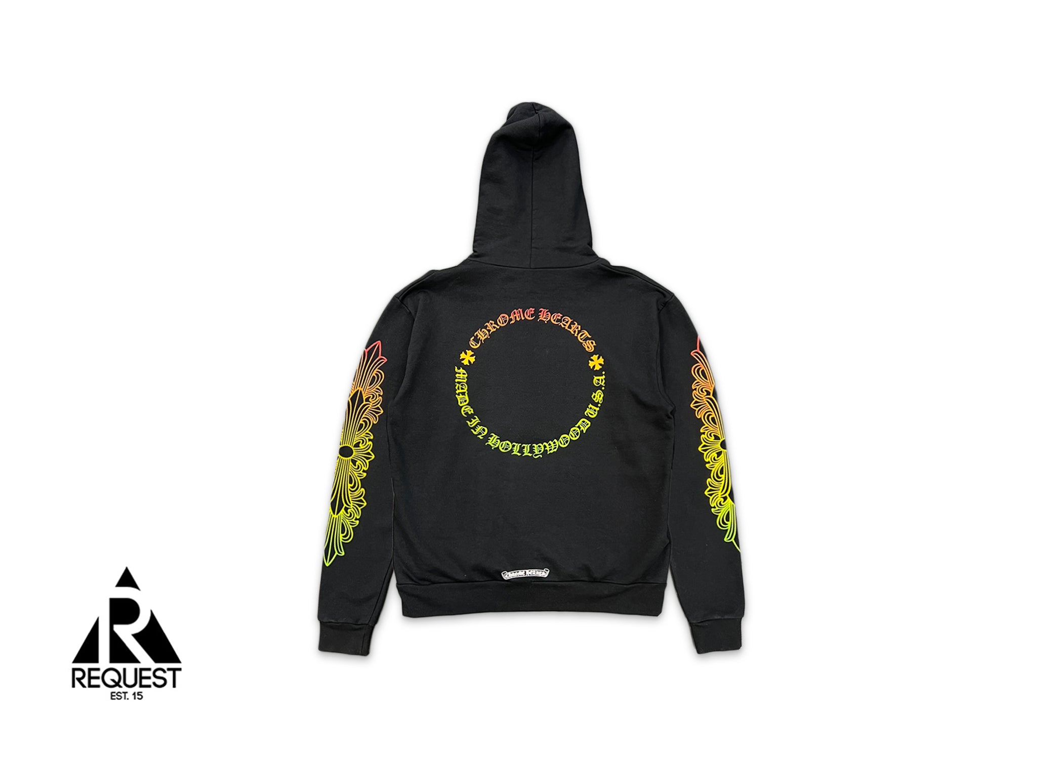 Floral Sleeve Gradient Made In Hollywood Hoodie "Black/Gradient"