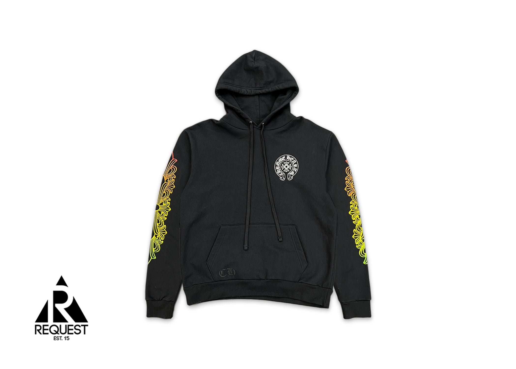 Floral Sleeve Gradient Made In Hollywood Hoodie "Black/Gradient"