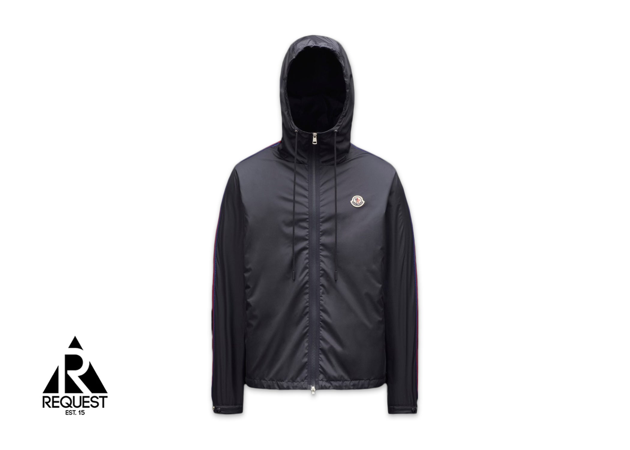 Moncler Hattab Logo-Patch Hooded Rain Jacket "Black"