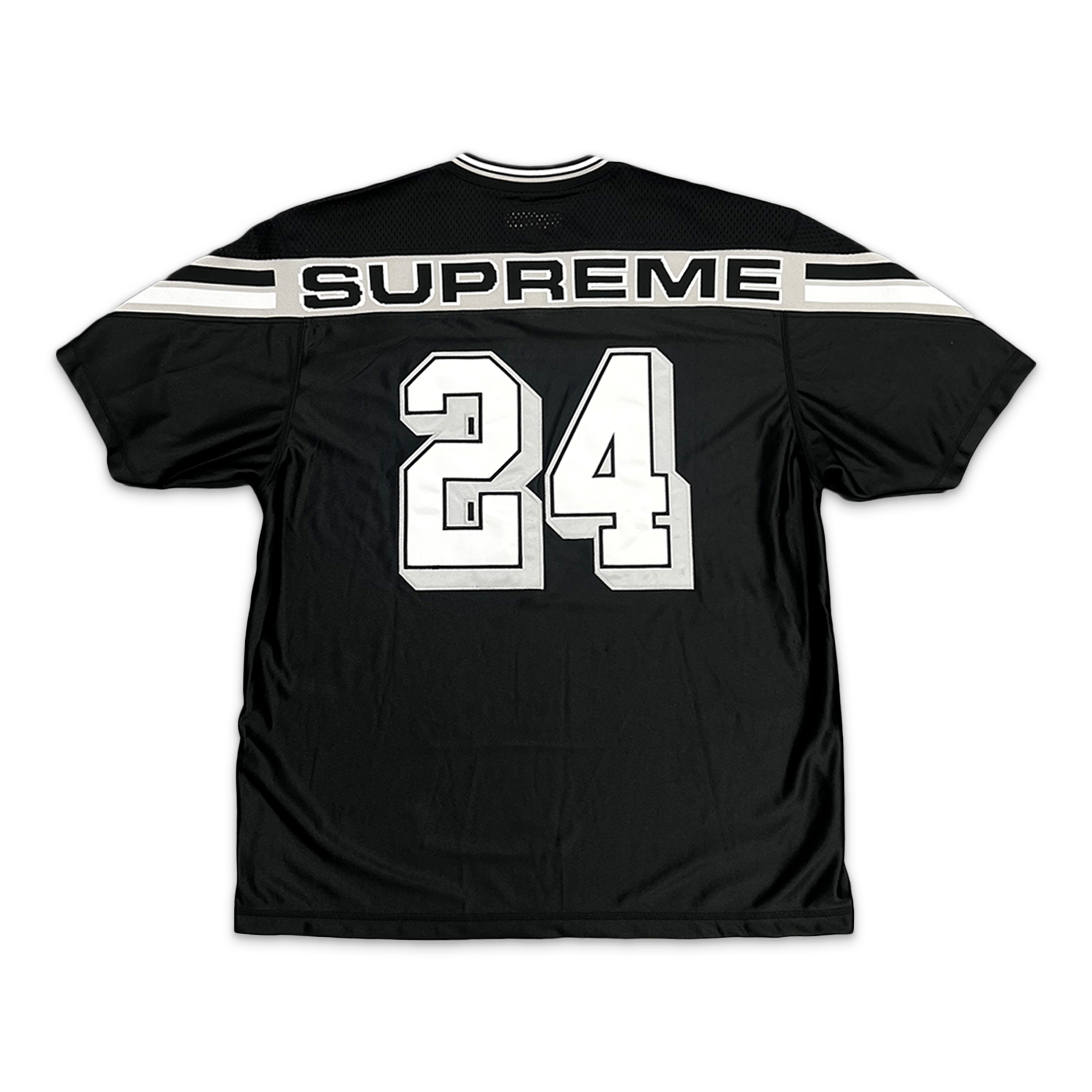 Supreme, Jacquard Rib Logo Football Jersey "Black"