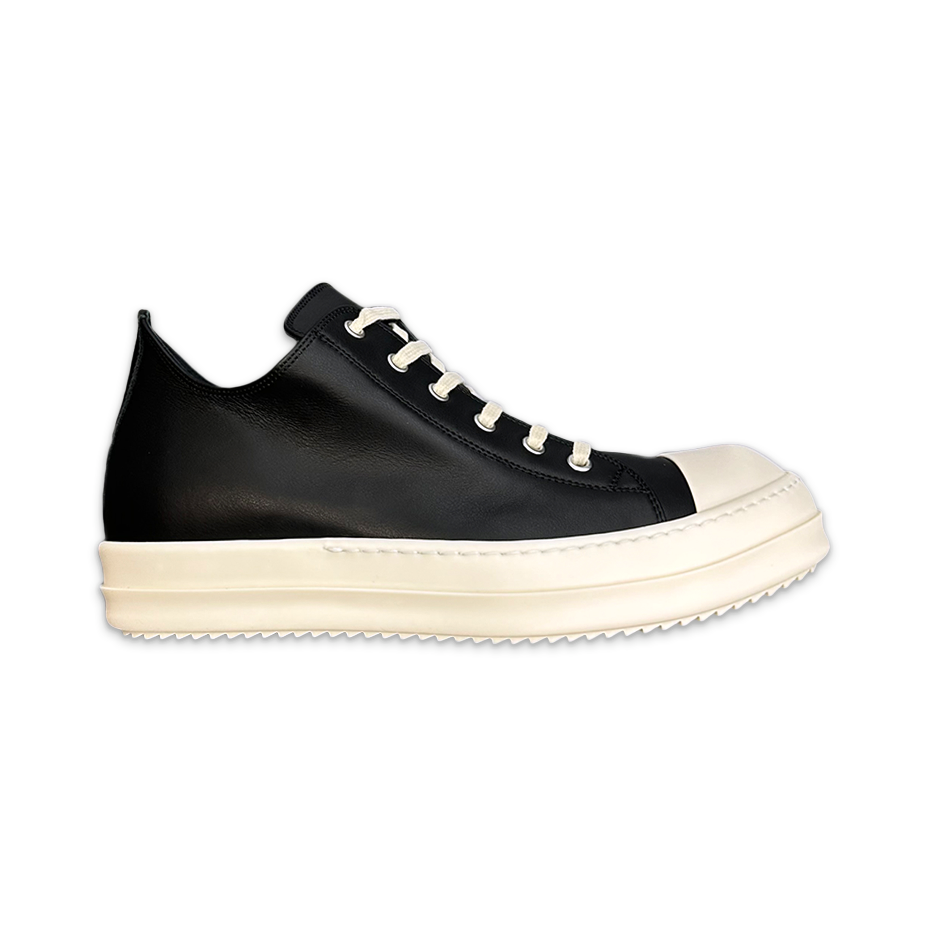 Rick Owens, Porterville Ramones Leather Low  "Black Milk"