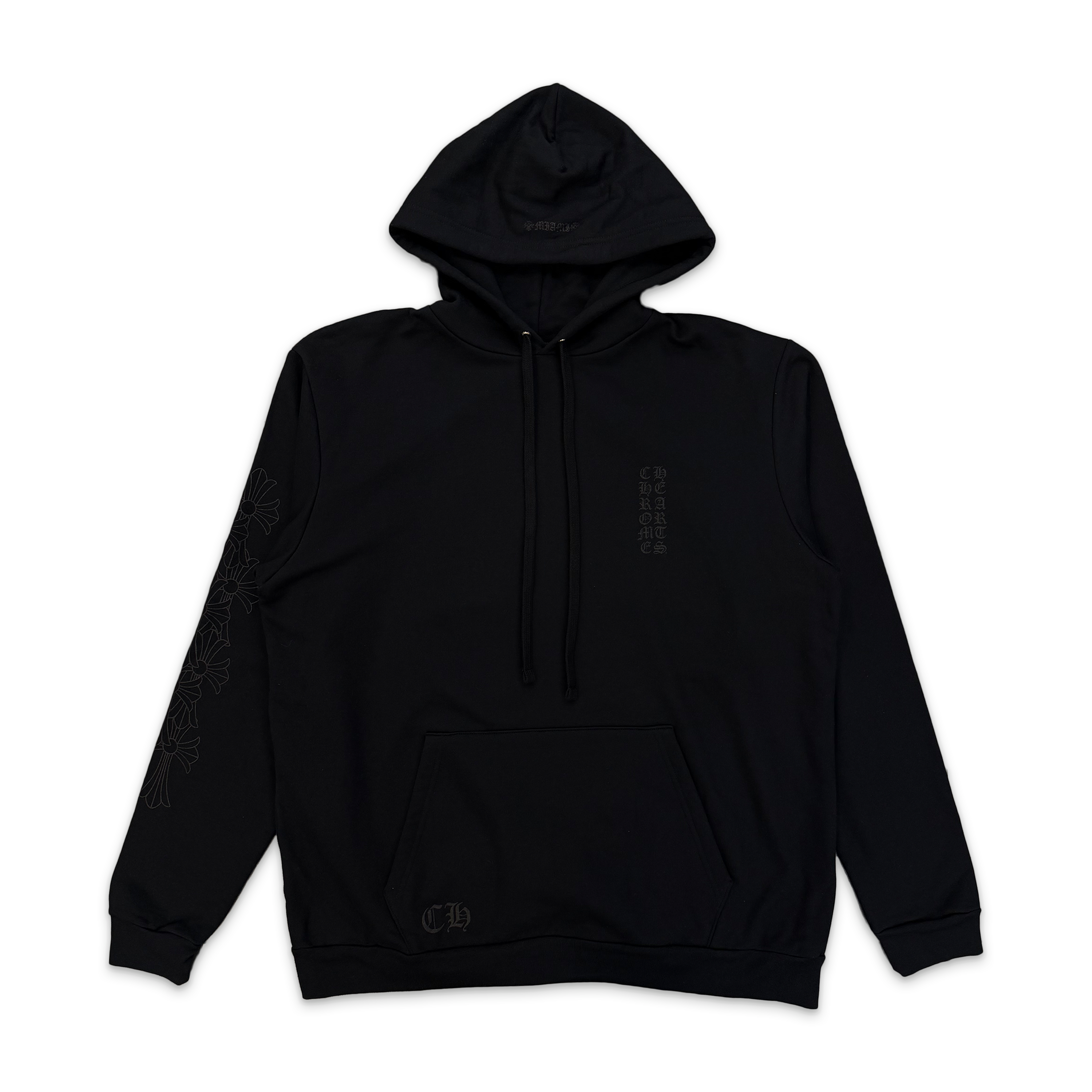 Chrome Hearts, Miami Exclusive Vertical Cemetery Cross Hoodie "Black"