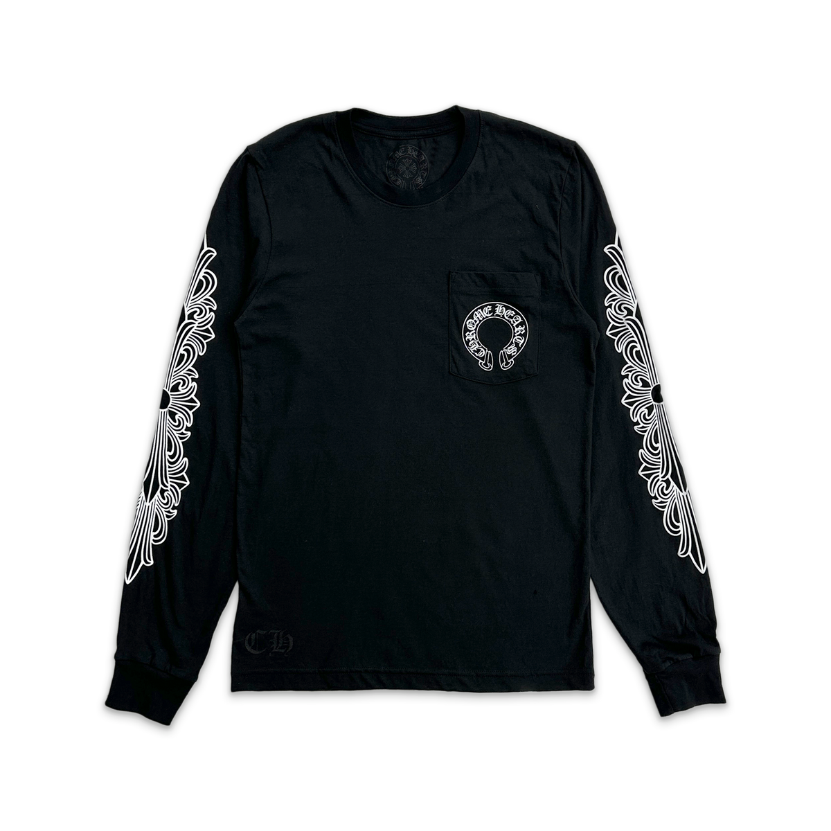 Floral Horseshoe Logo L/S Tee "Black"