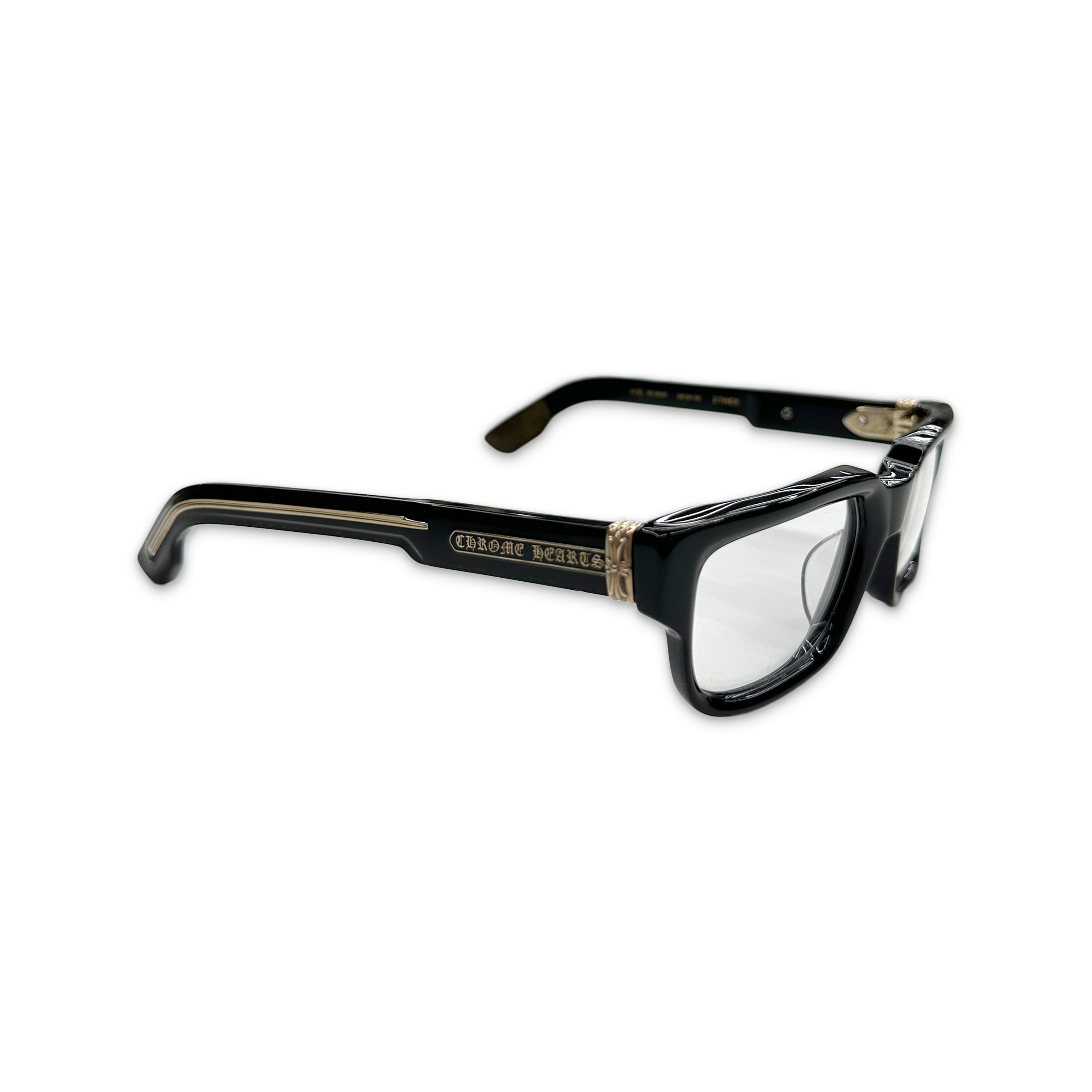 Chrome Hearts, 2 Thick Glasses "Black/Gold"
