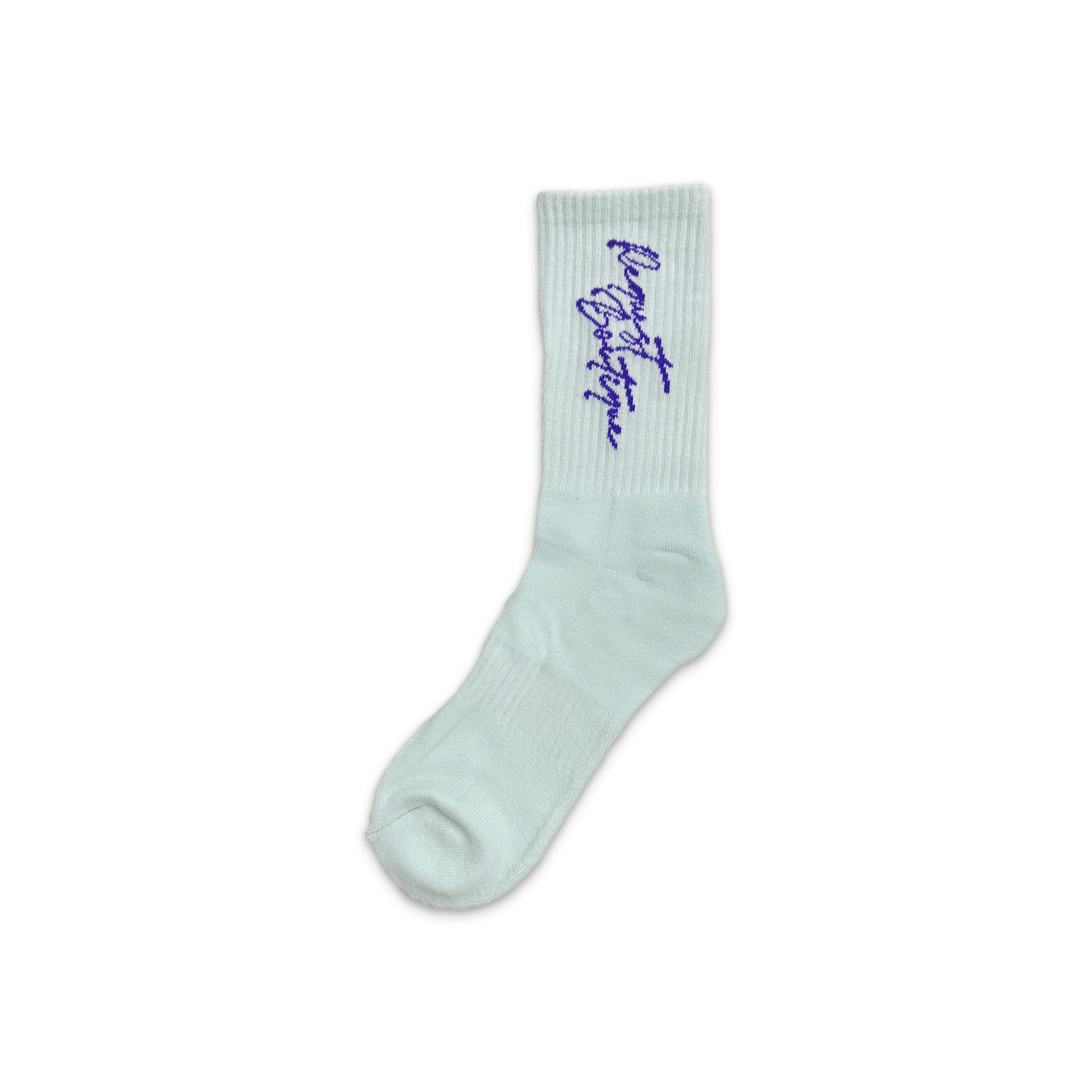 Request, Request Vertical Script Socks "Ice Blue"