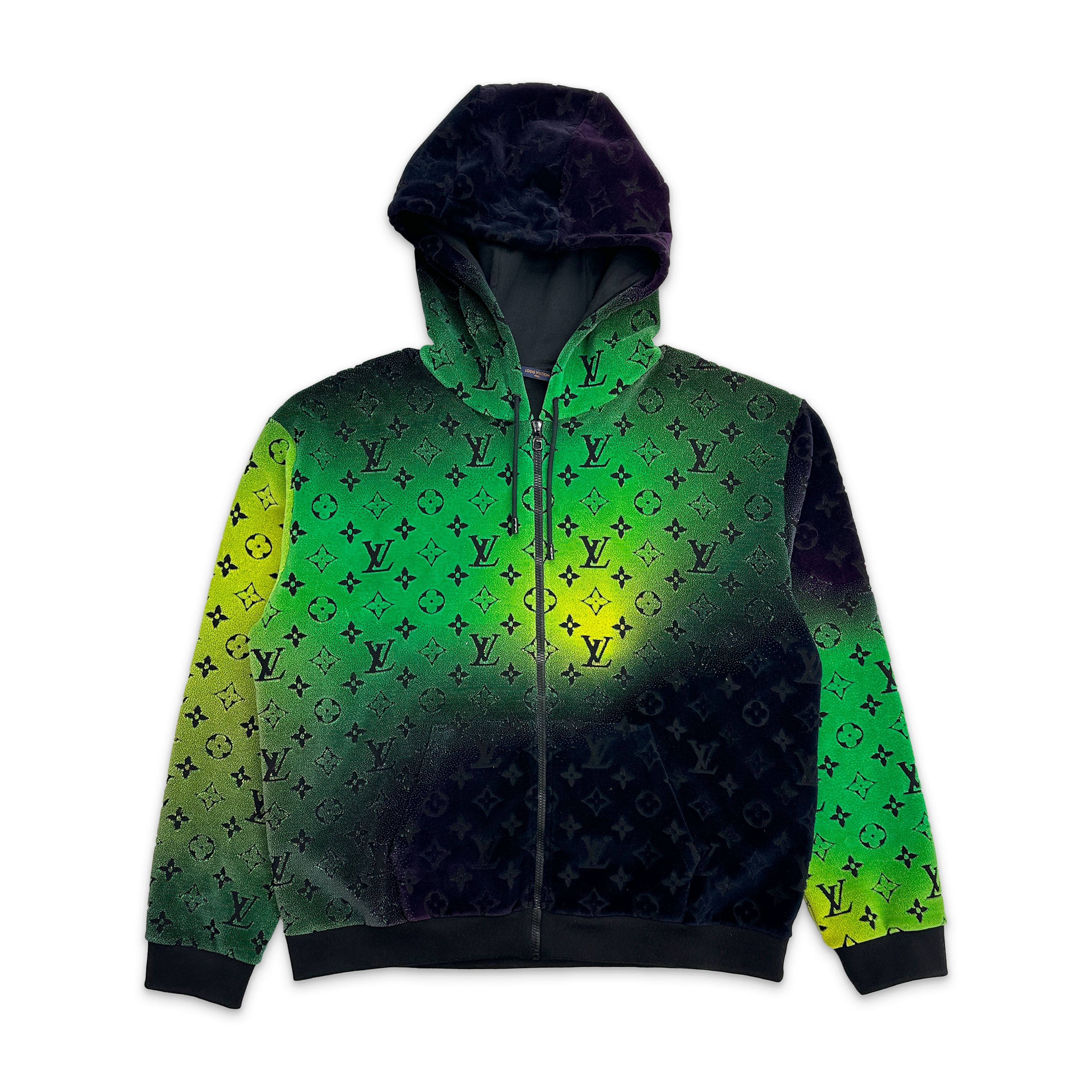 Gradient Velvet Monogram Jacket "Green/Yellow"