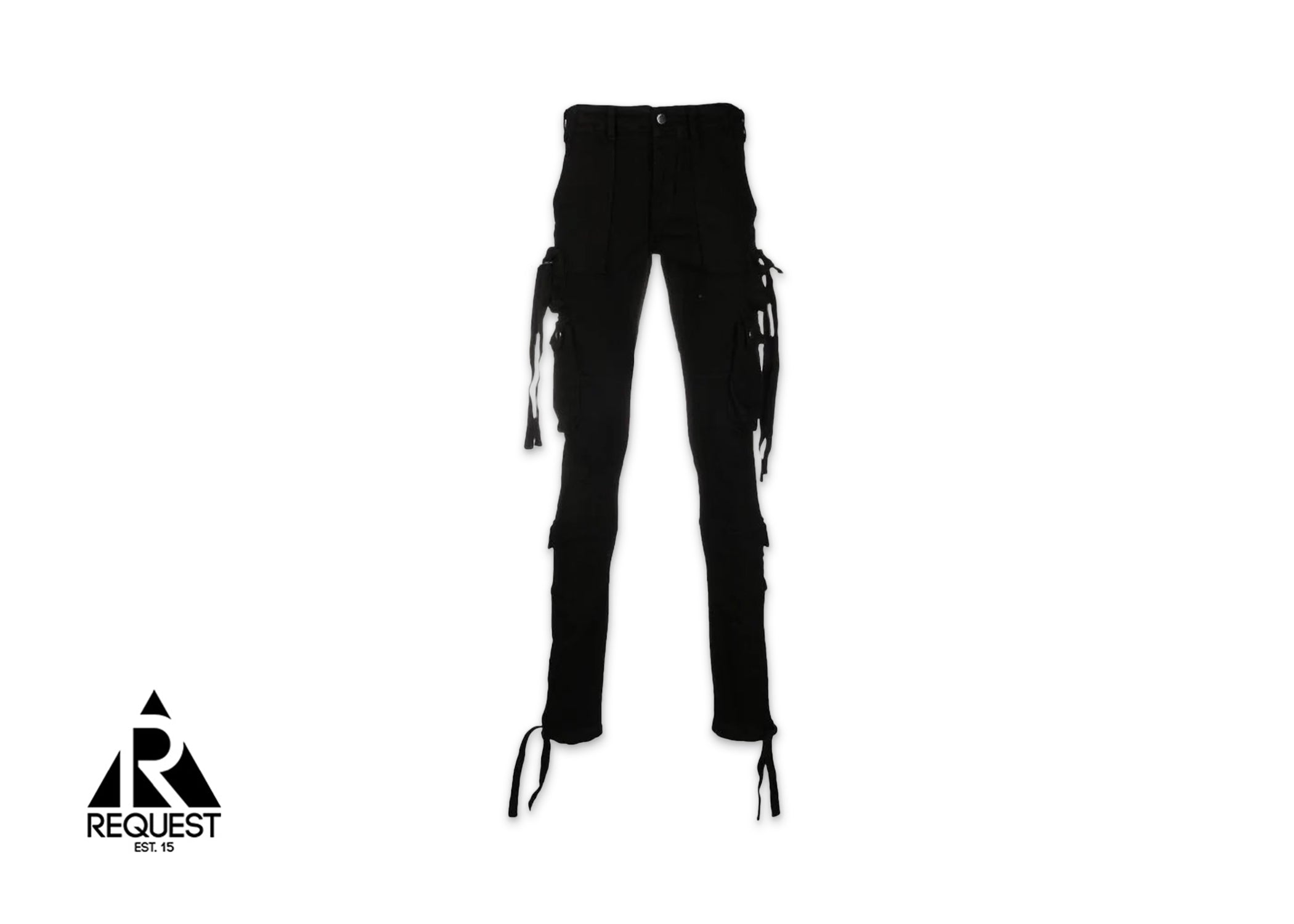 Amiri Tie Detail Cargo Jeans "Triple Black"