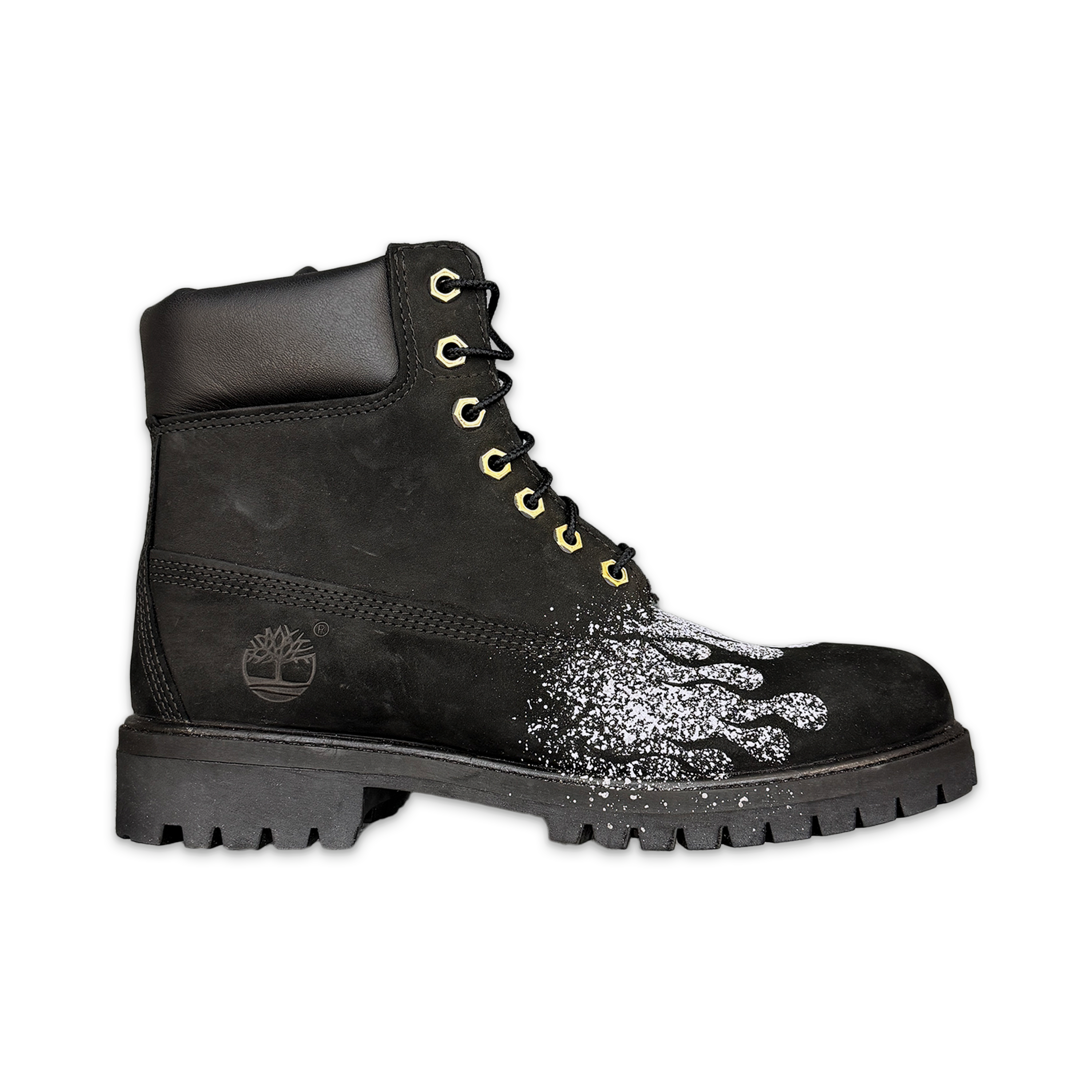 6 Inch Boot "Black 3M Flames"