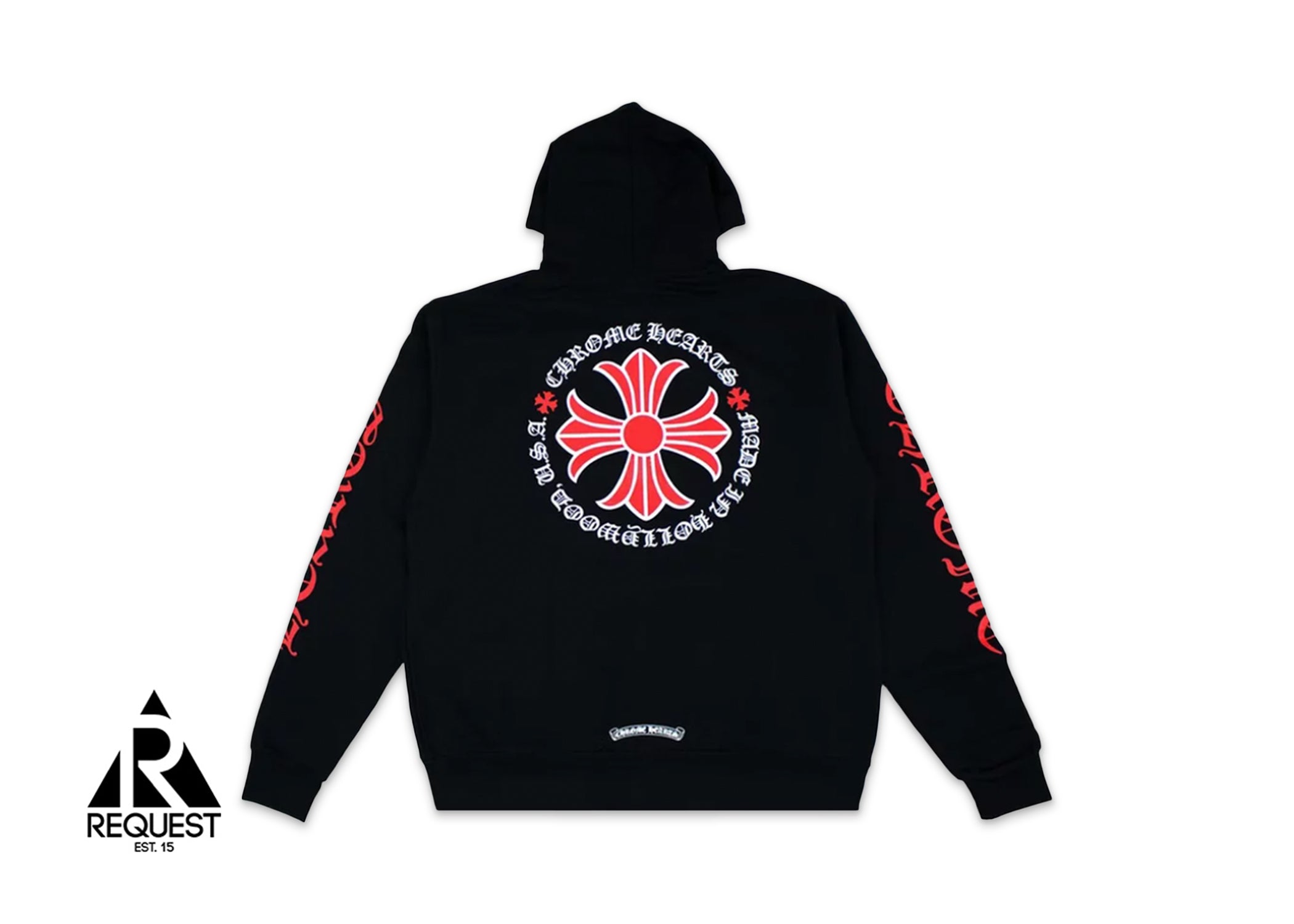 Chrome Hearts Made In Hollywood Plus Cross Zip Up Hoodie "Black Red"