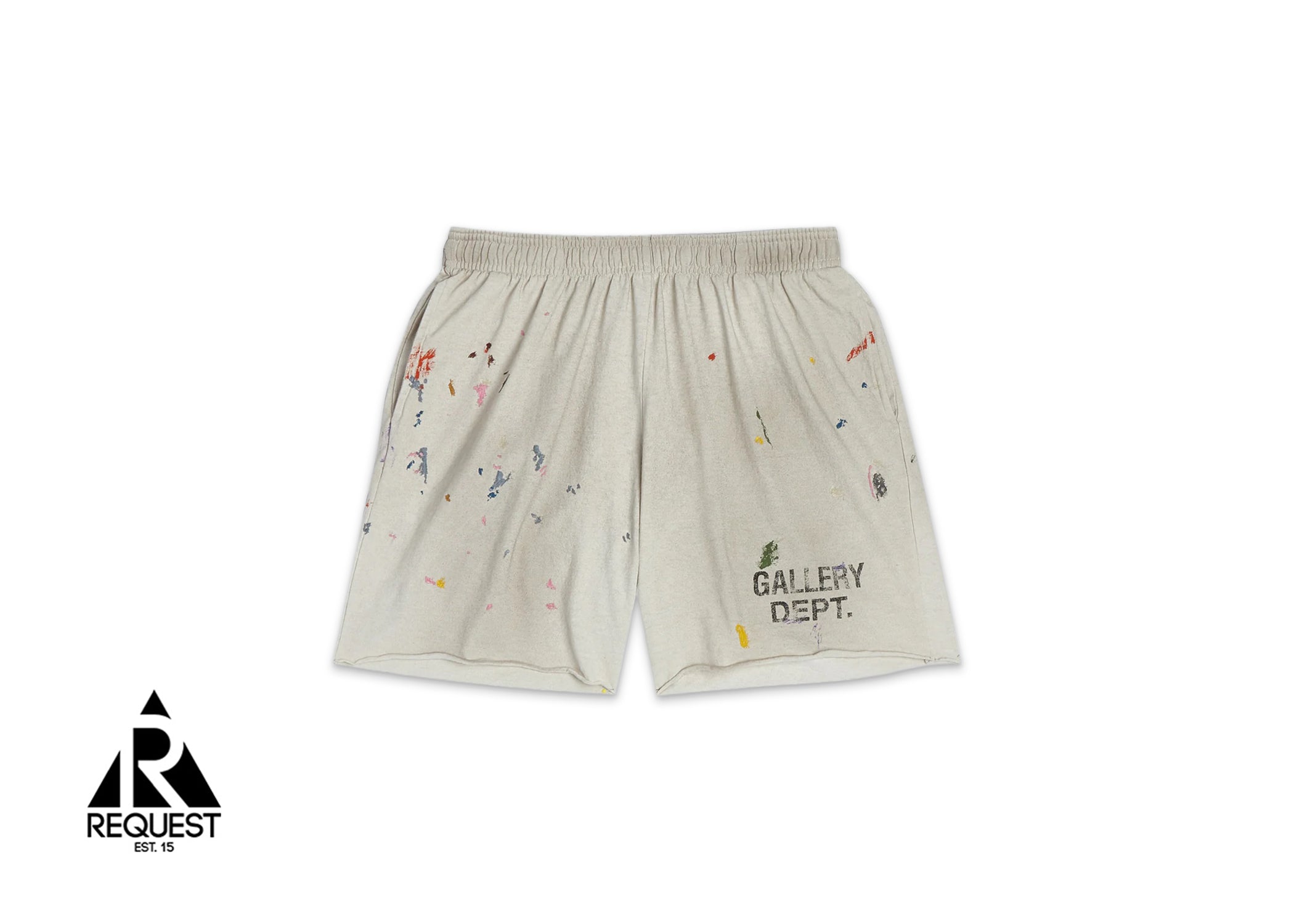 Gallery Dept. Insomnia Paint Splattered Jersey Shorts "Cream"