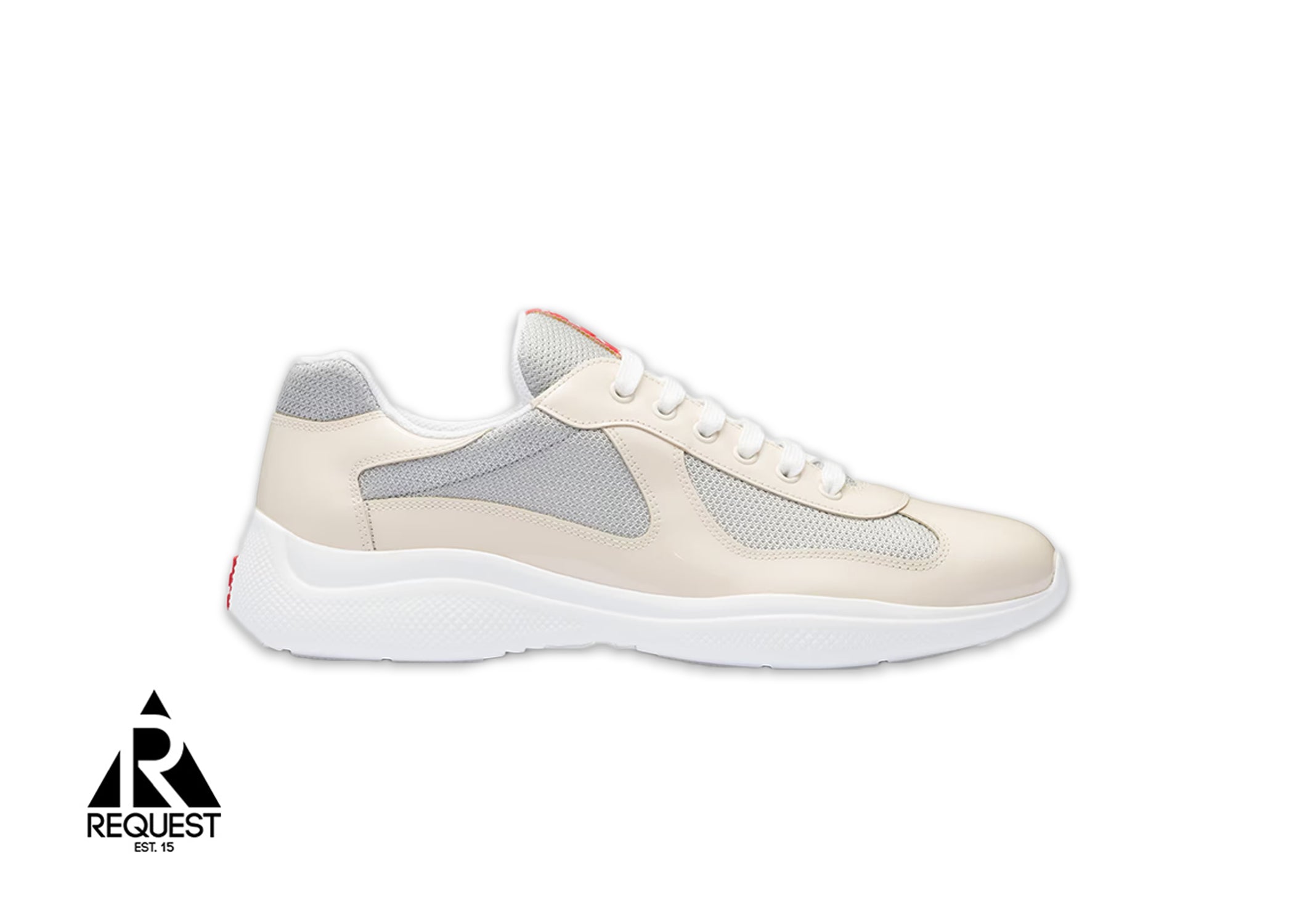 Prada America's Cup Patent Sneakers "Ivory/Silver"