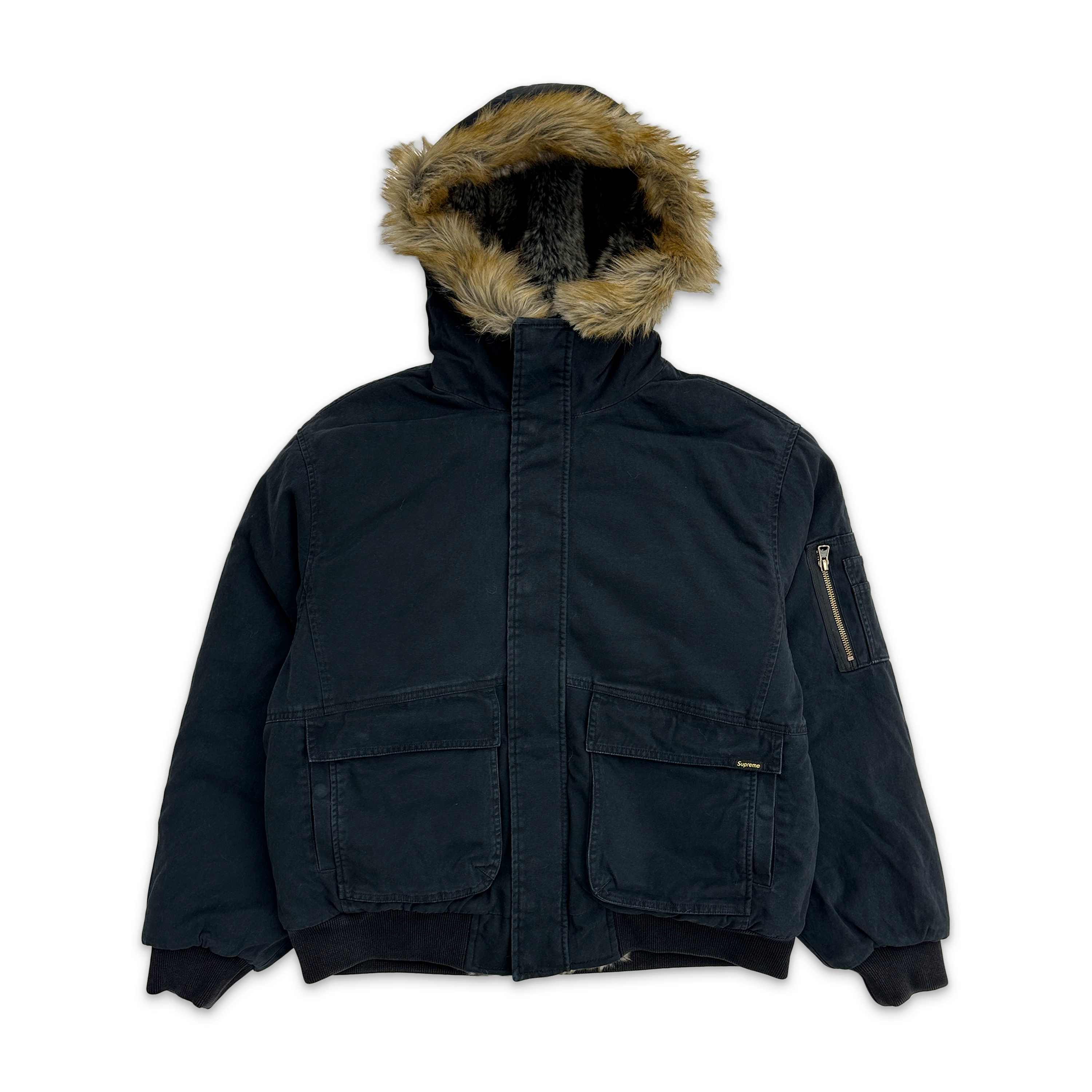 Supreme, Reversible Faux Fur Hooded Work Jacket SS26 "Black"