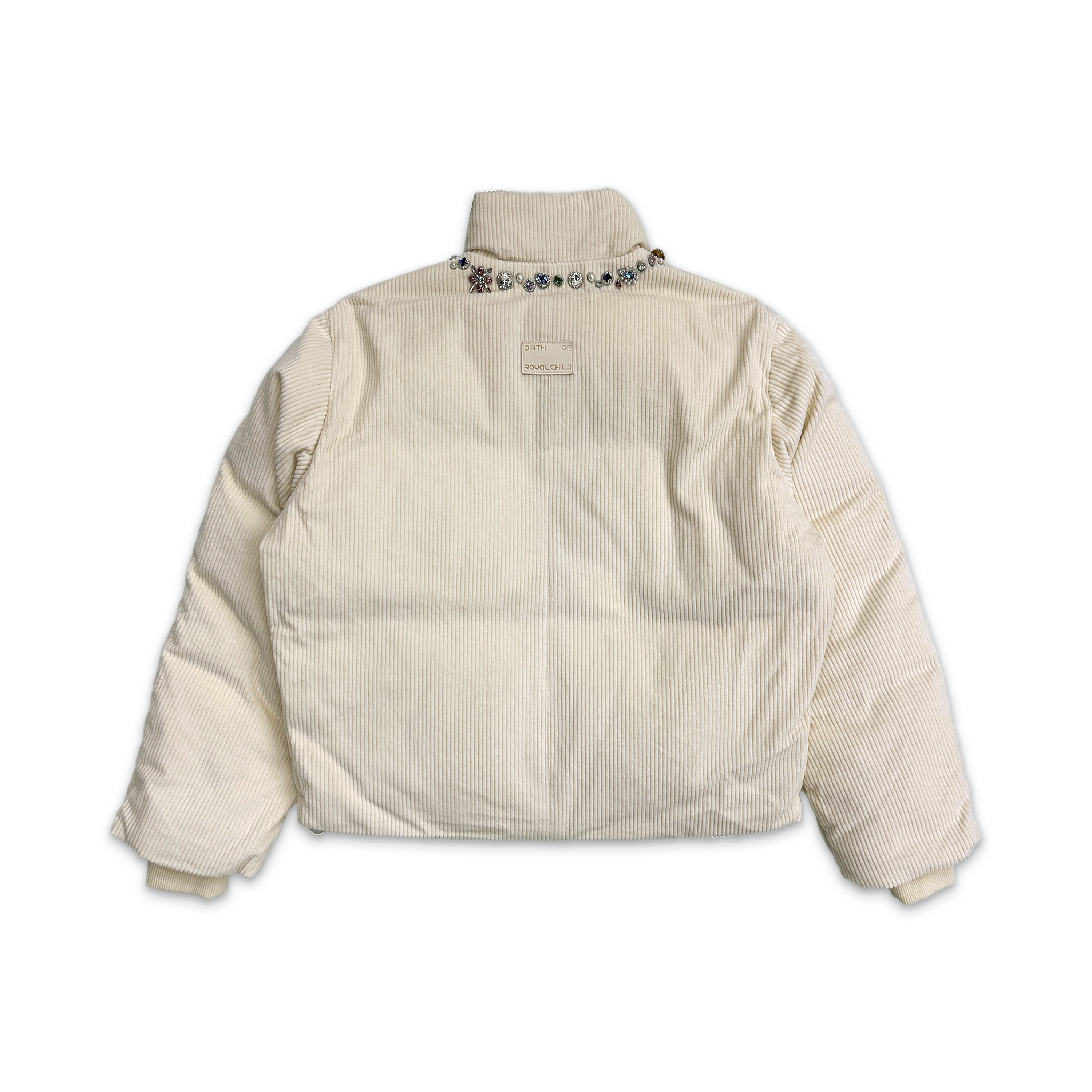 Birth of Royal Child, Future Relic Gemstone Corduroy Puffer "White"