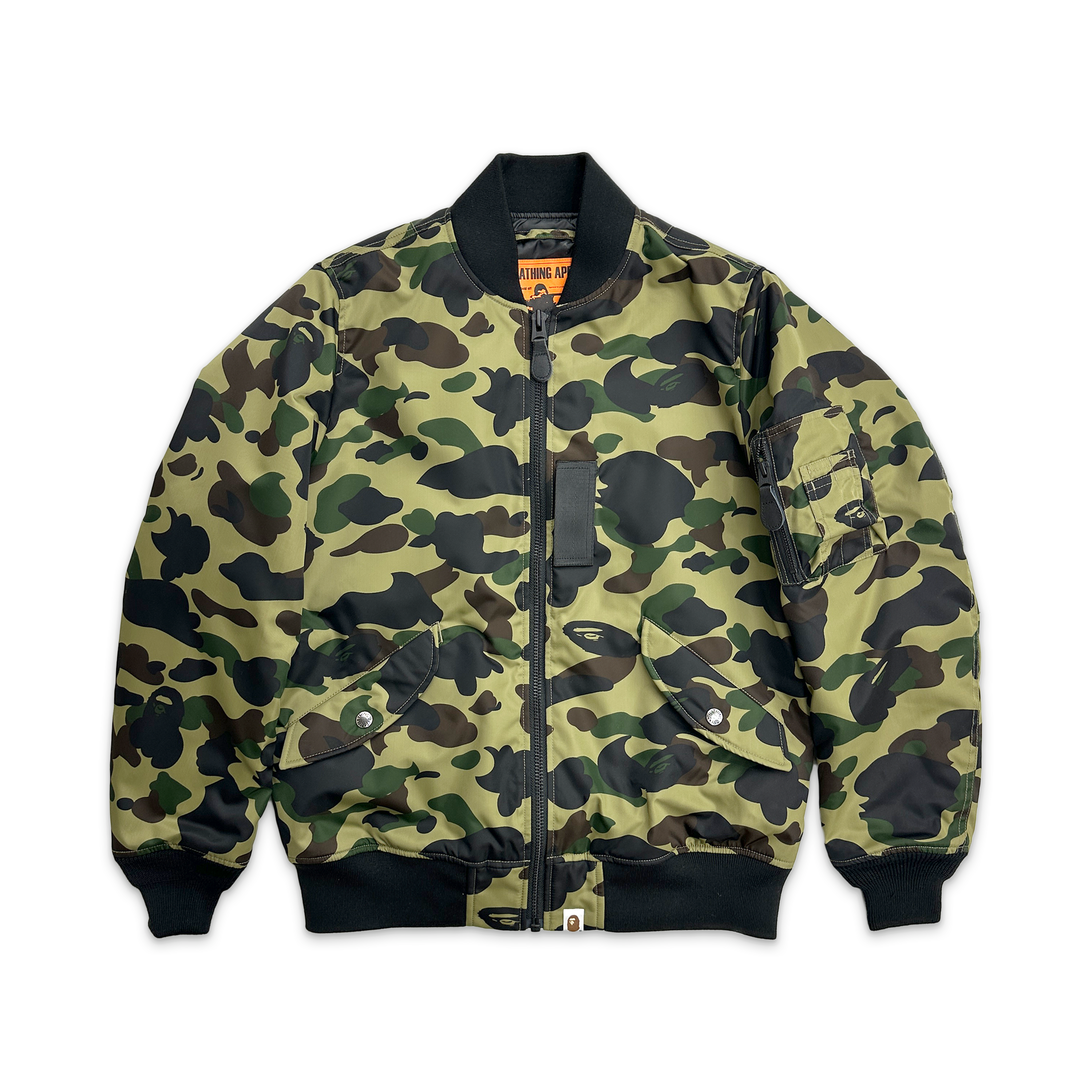 A Bathing Ape (BAPE), BAPE 1st Camo Nylon Twill MA-1 Jacket "Green"