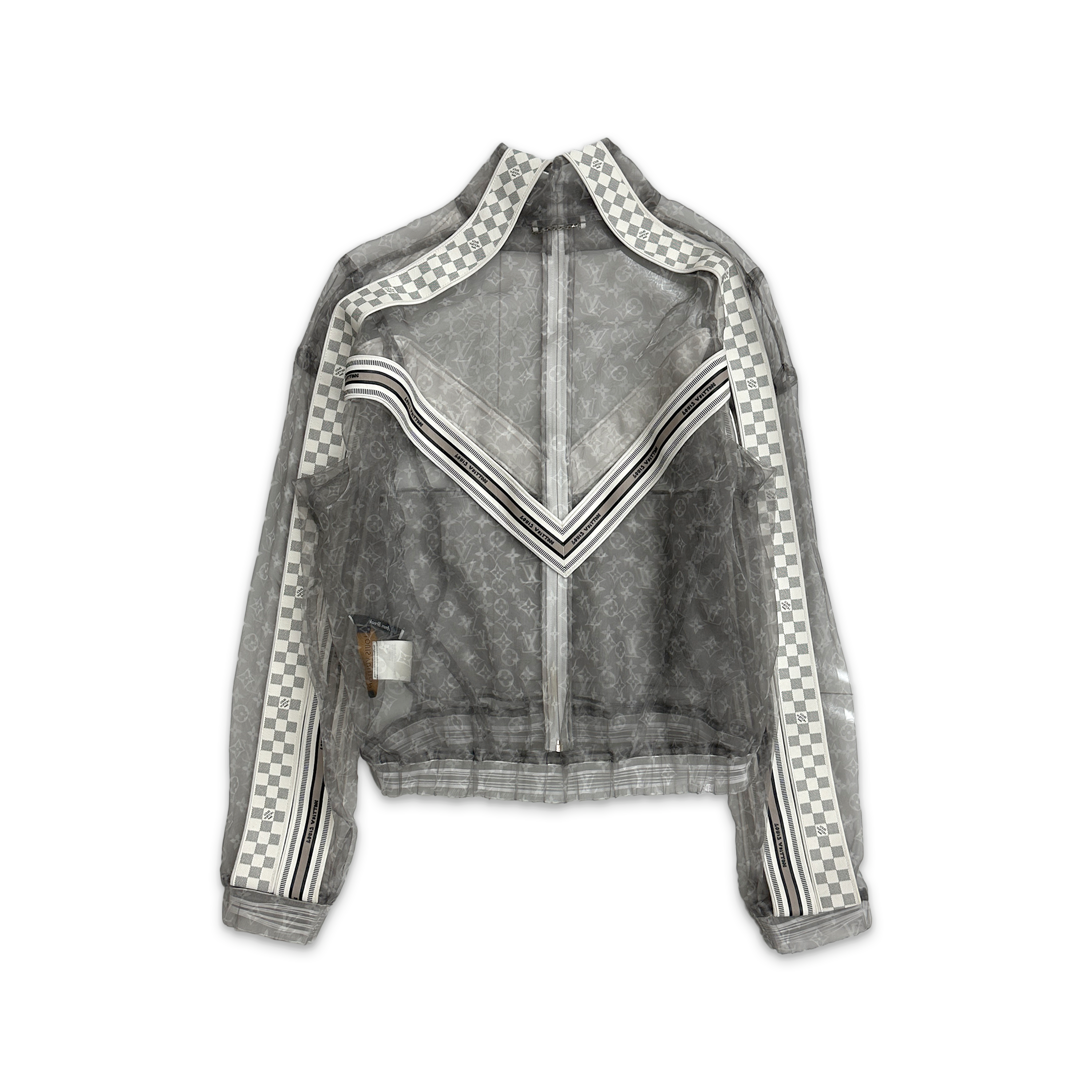 Organza Monogram Transparent Mesh Track Jacket "Grey"