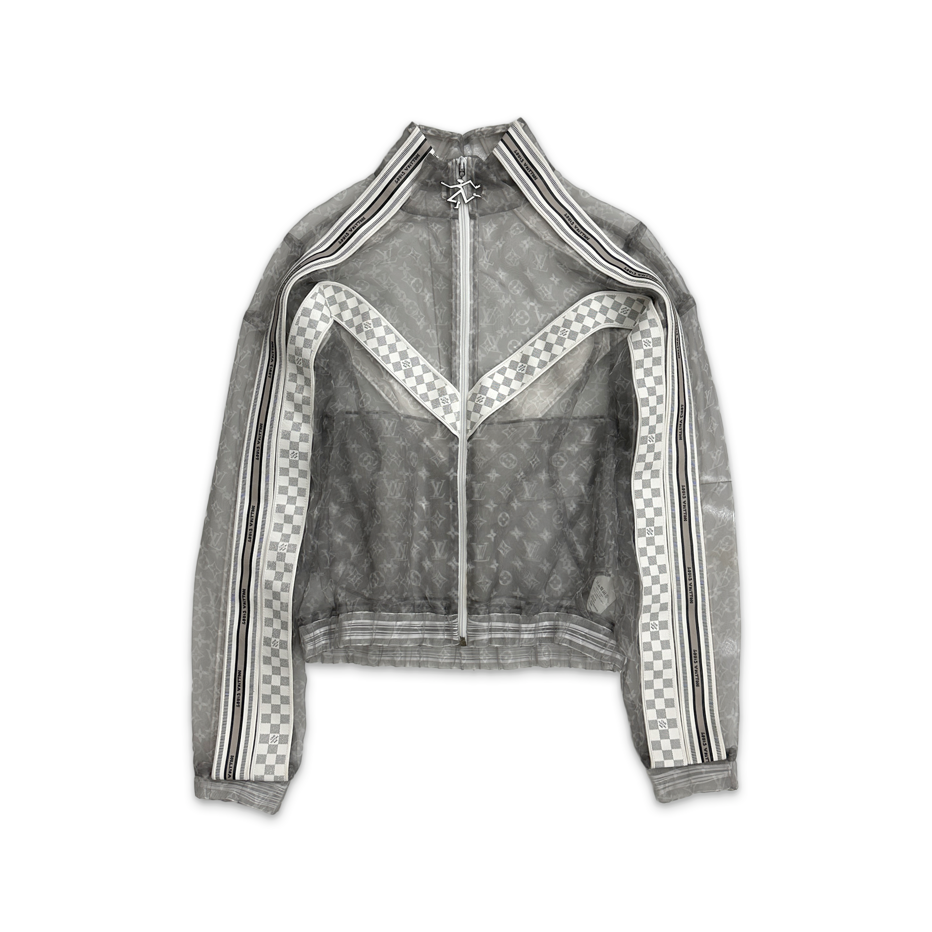 Organza Monogram Transparent Mesh Track Jacket "Grey"