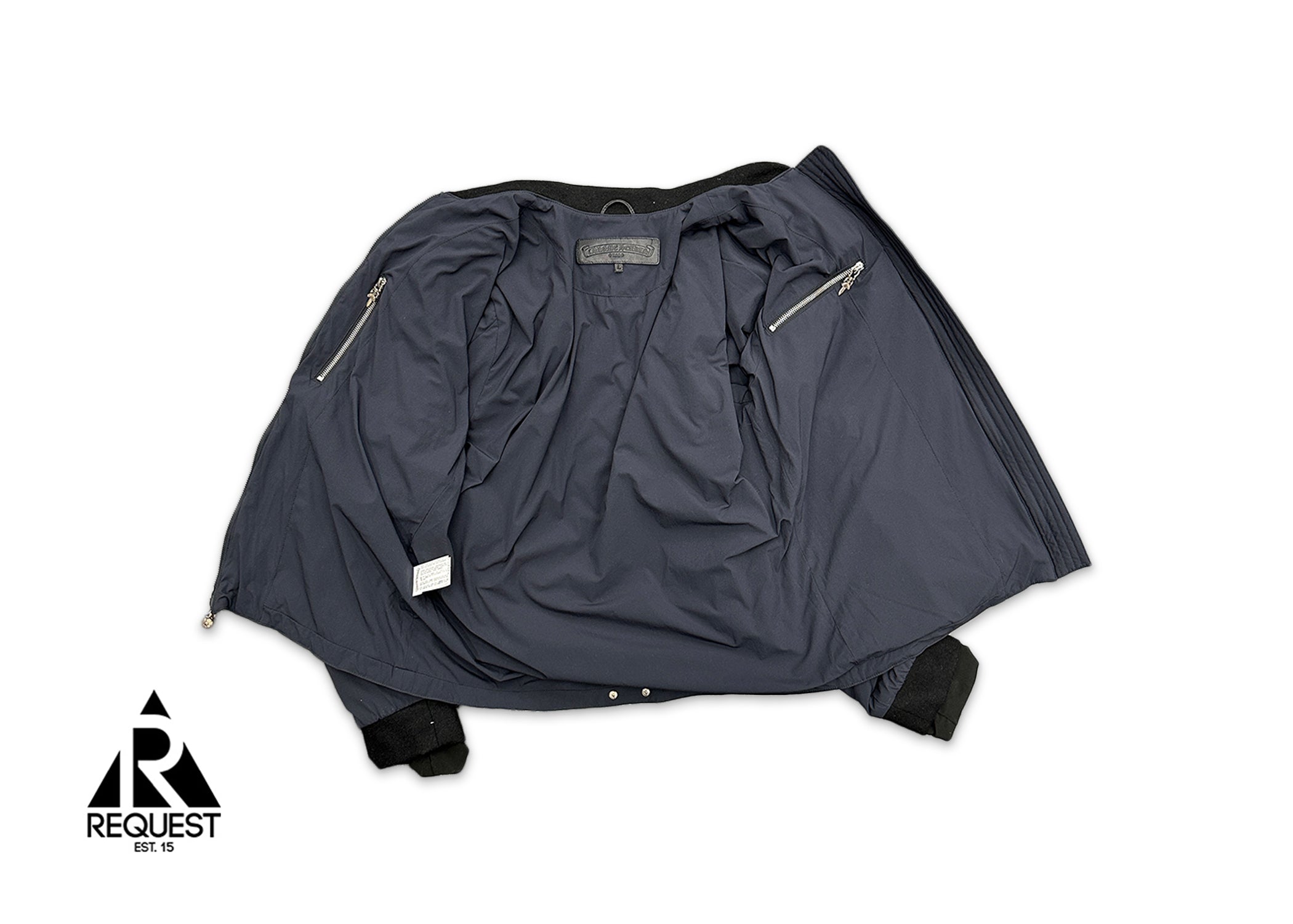 Double Cuff Nylon Jacket w/ Crosses "Black"