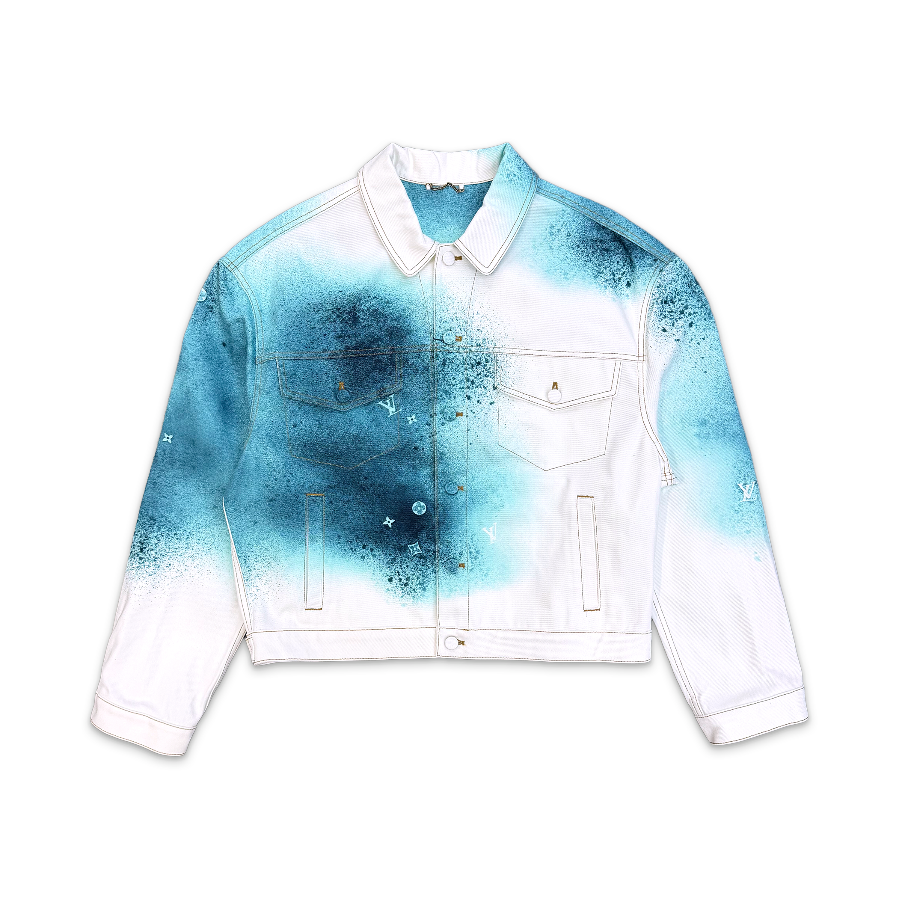 Louis Vuitton, LV Spray Denim Jacket "White Blue"