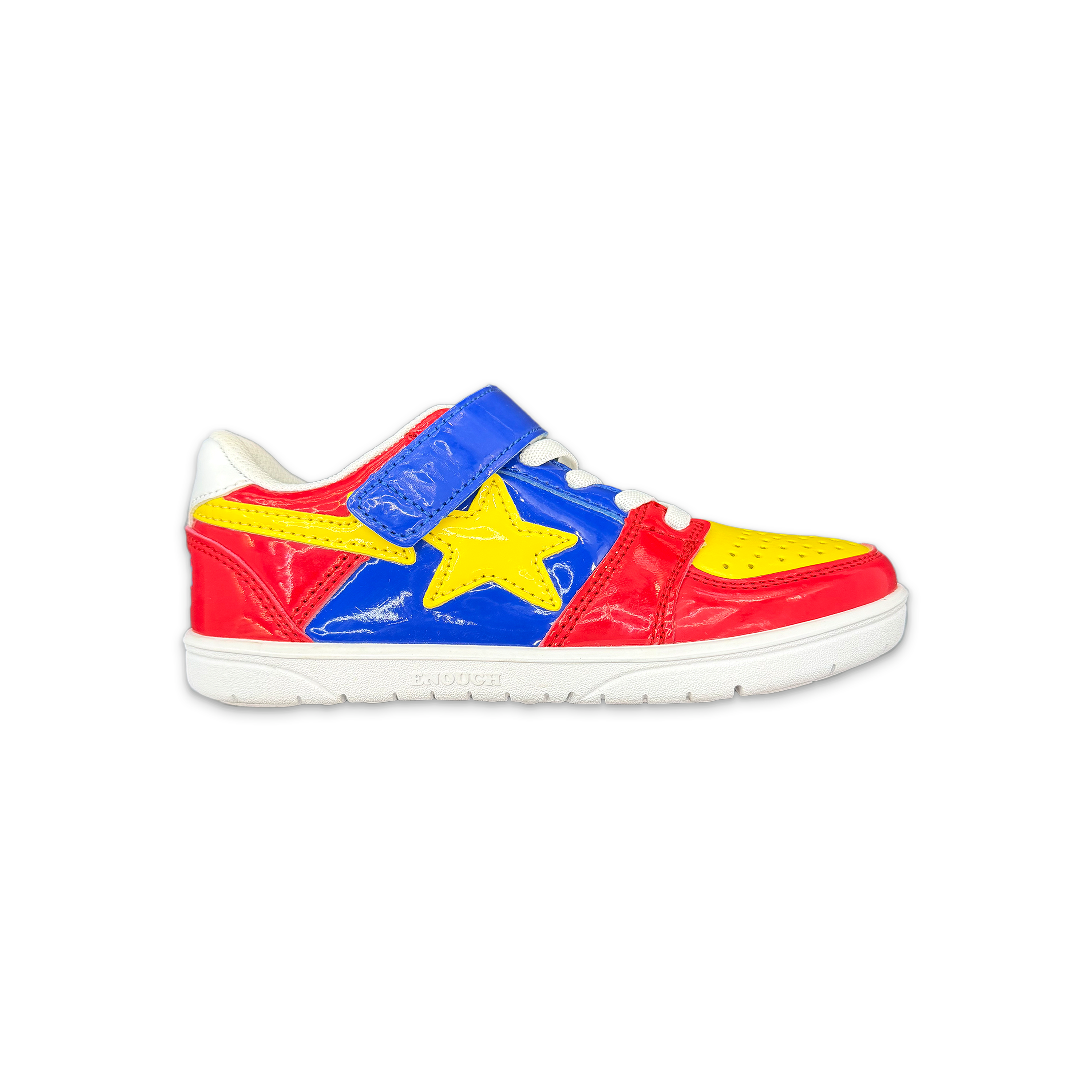 A Bathing Ape (BAPE), Kids Bapesta Patent Leather Low "Red Yellow Blue" (PS)