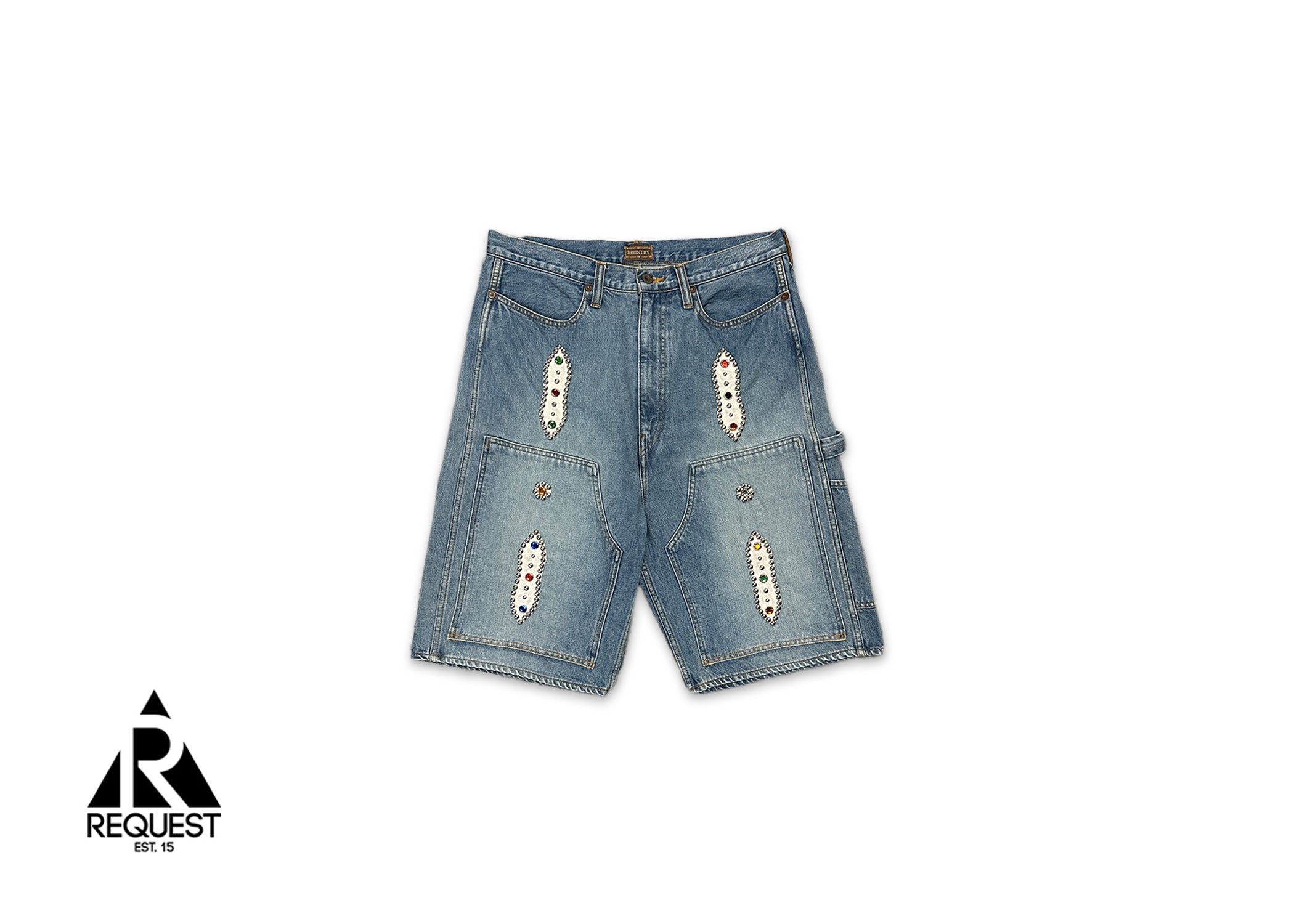 Studded Carpenter Shorts "Light Wash"