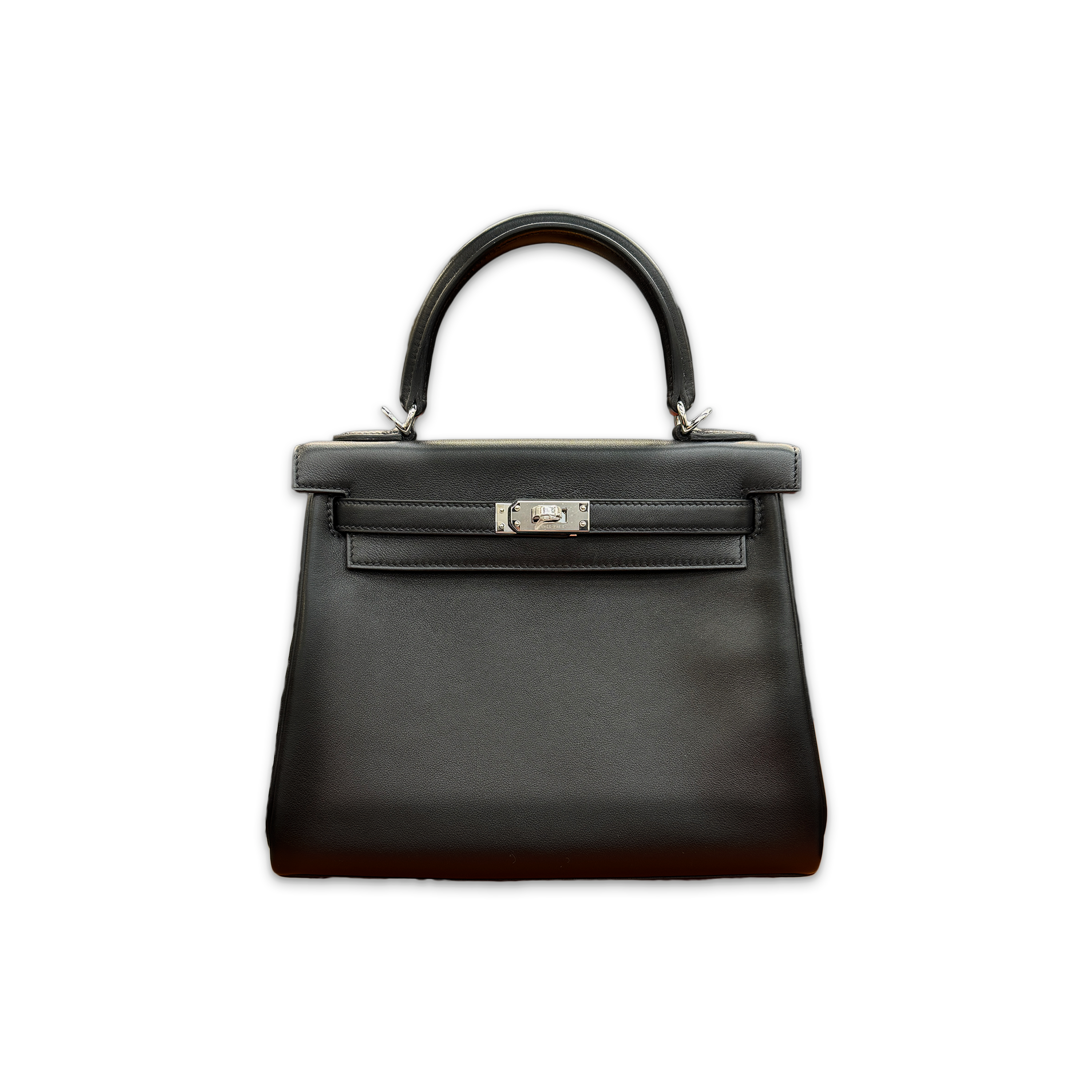 Kelly 25 Retourne Swift Leather "Black"