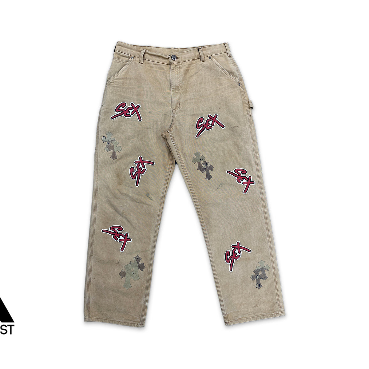 Shop CHROME HEARTS Vintage PPO Sex Records Carpenter Pant by