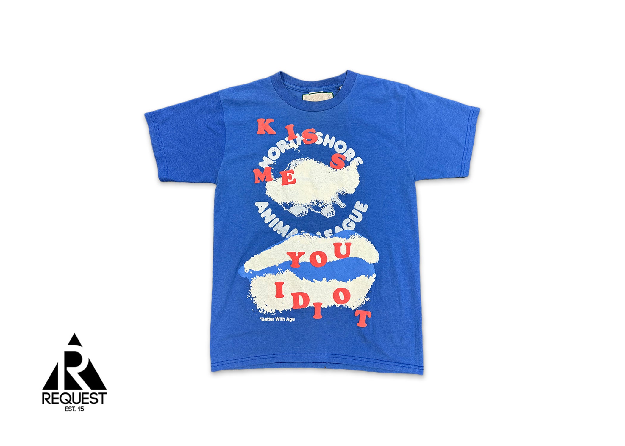 Kiss Me You Idiot Vintage Tee "Blue"