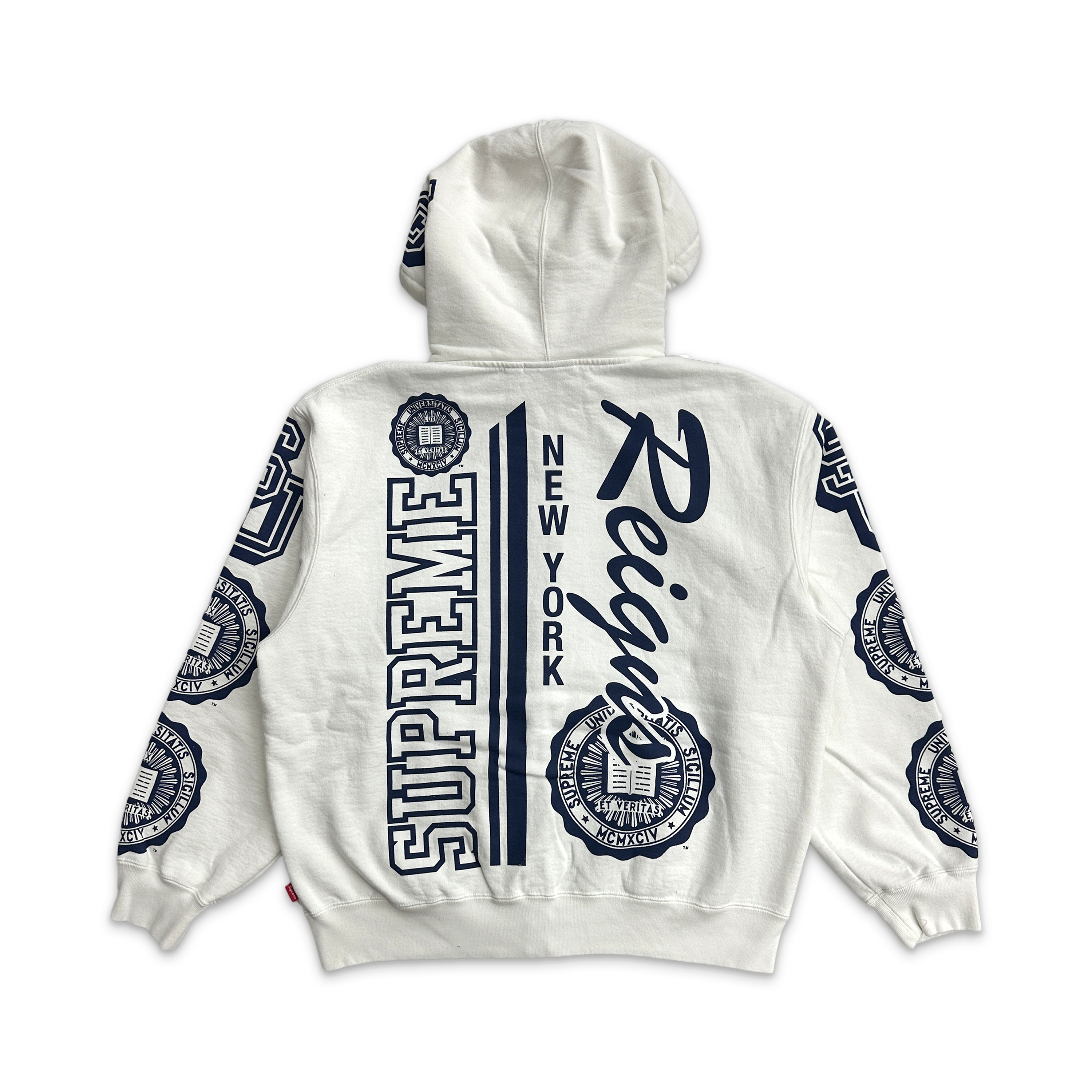 Knowledge Reigns Zip Up Hooded Sweatshirt FW25 "White"