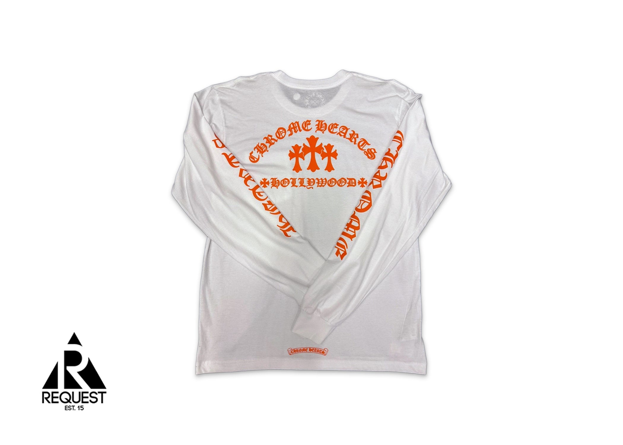 Chrome Hearts Orange Triple Cross Hollywood L/S Tee "White"