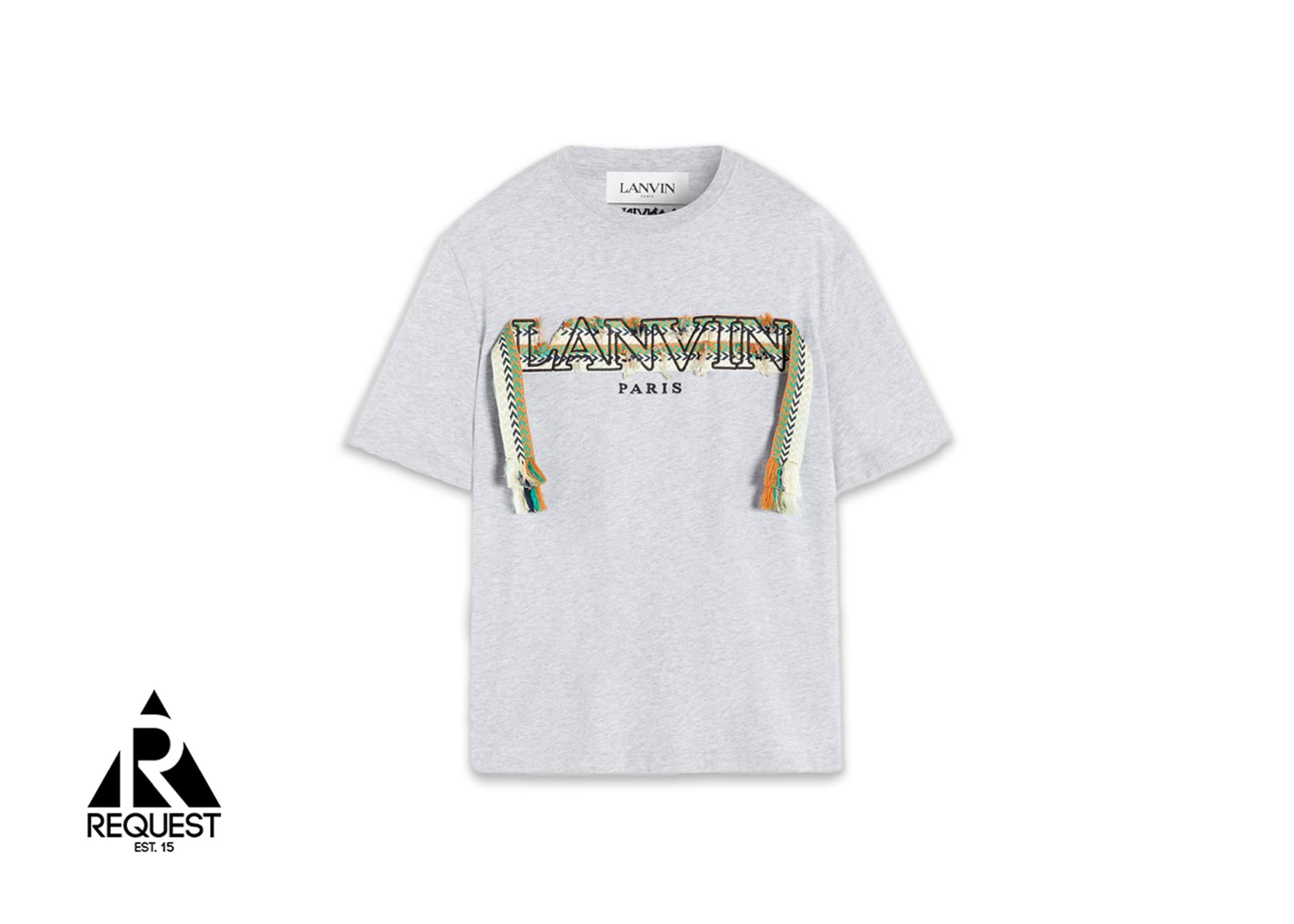 Lanvin Curb Embroidered Tee "Light Grey"
