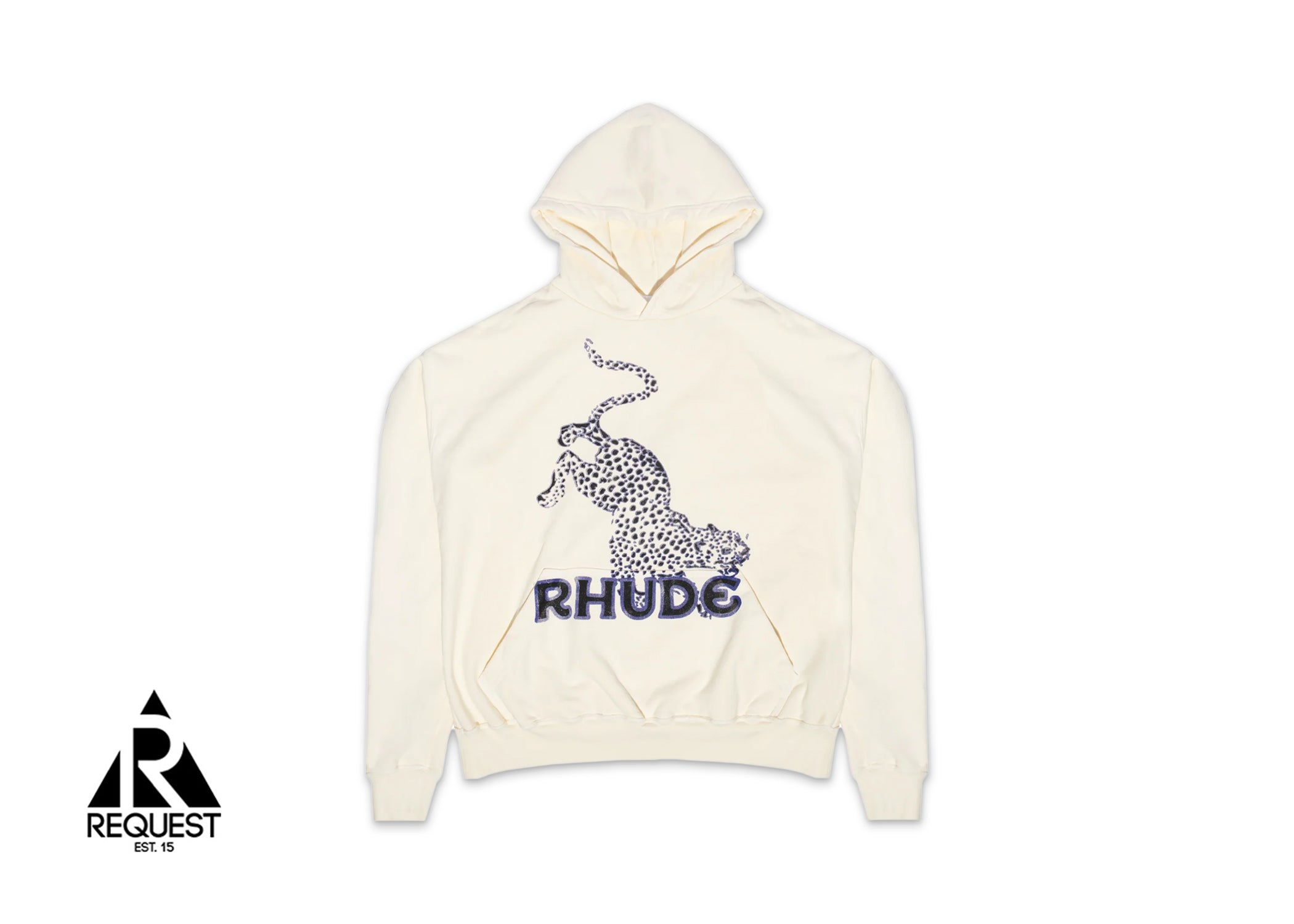 Rhude Leopard Logo Hoodie “White”