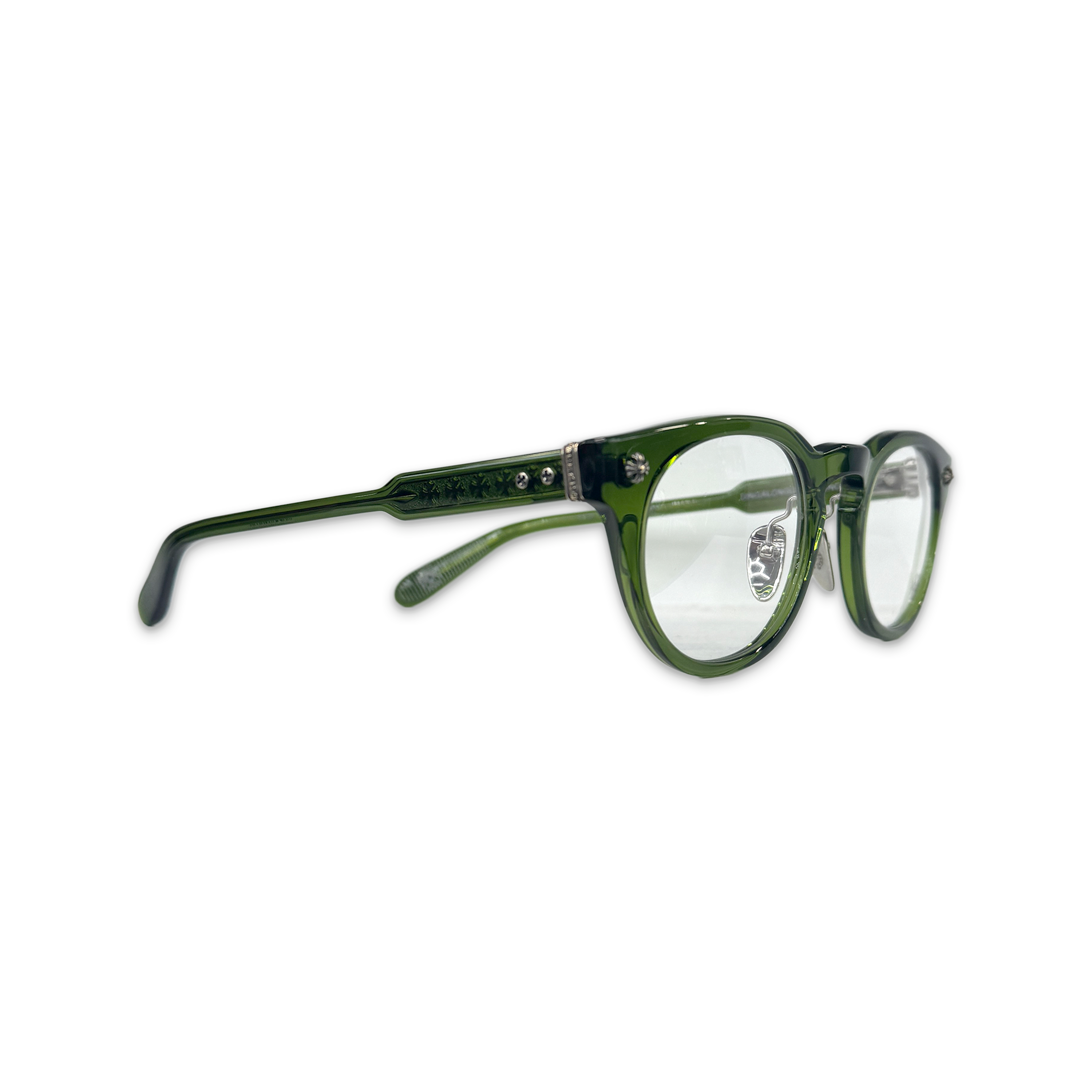 Dingalonglinglong Glasses "Transparent Green/Silver"