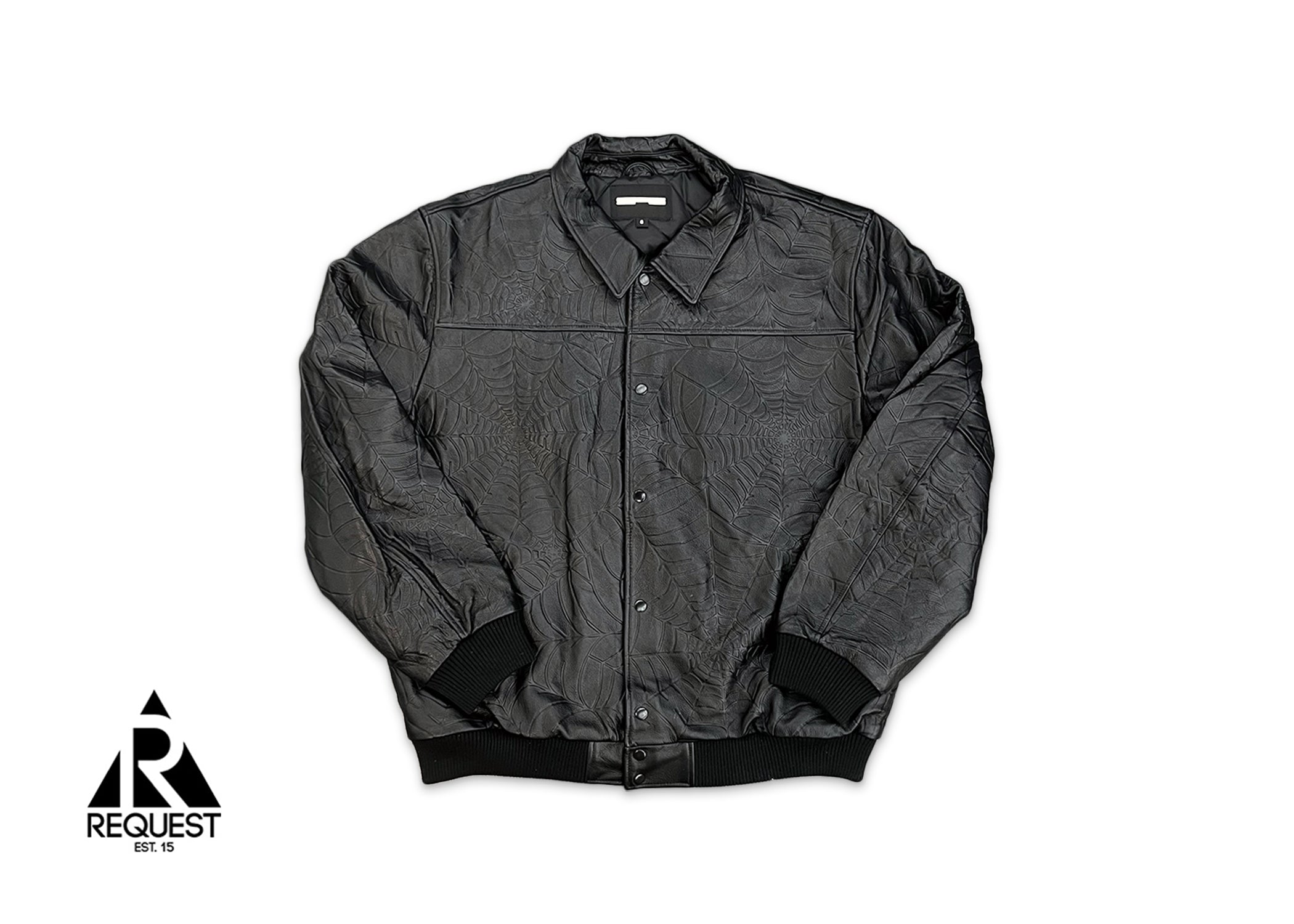 Sp5der Leather Web Jacket "Black"