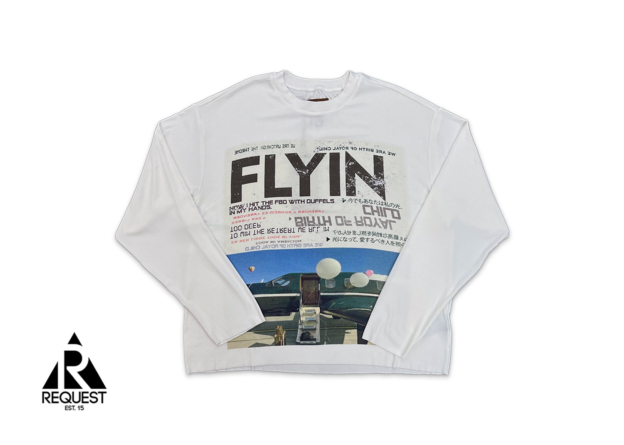 Private Jet Print L/S Thermal Tee "White"